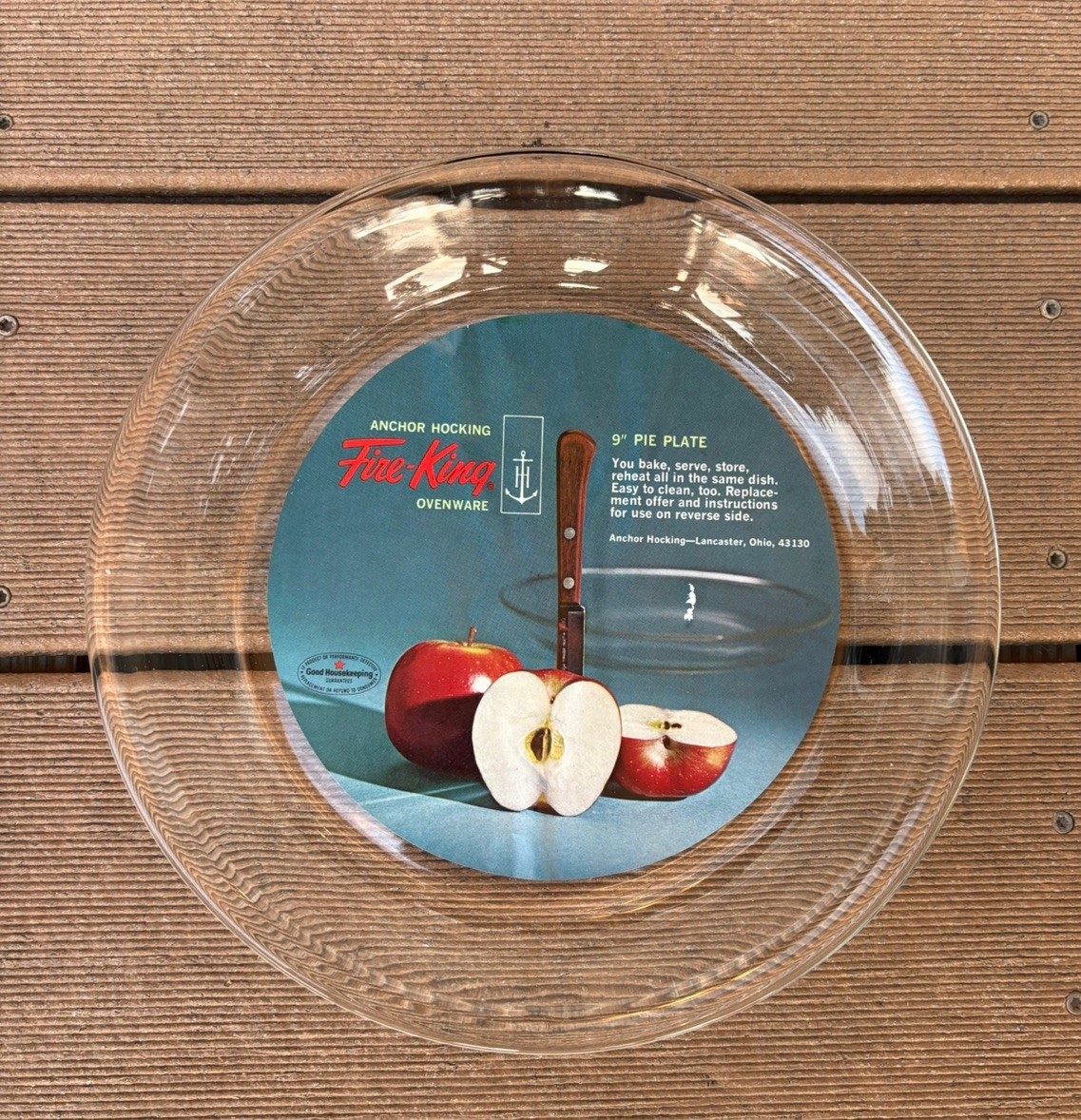 2 ANCHOR HOCKING FIRE KING 9” & 1 GLASBAKE 10” pie plates, Vintage new old stock