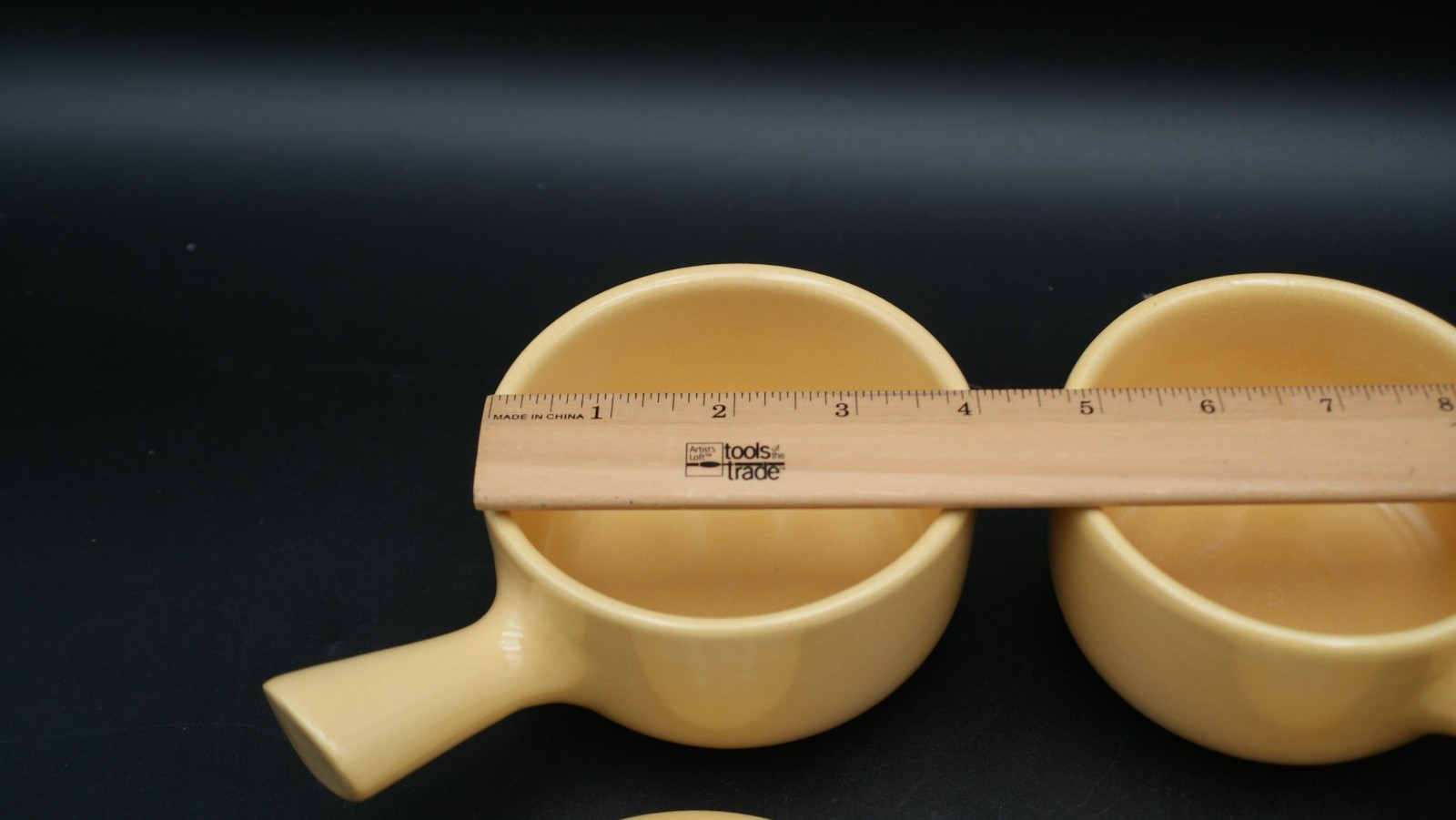 2 Yellow LA SOLANA POTTERY MCM Stoneware Small CASSEROLE / BEAN POT #L