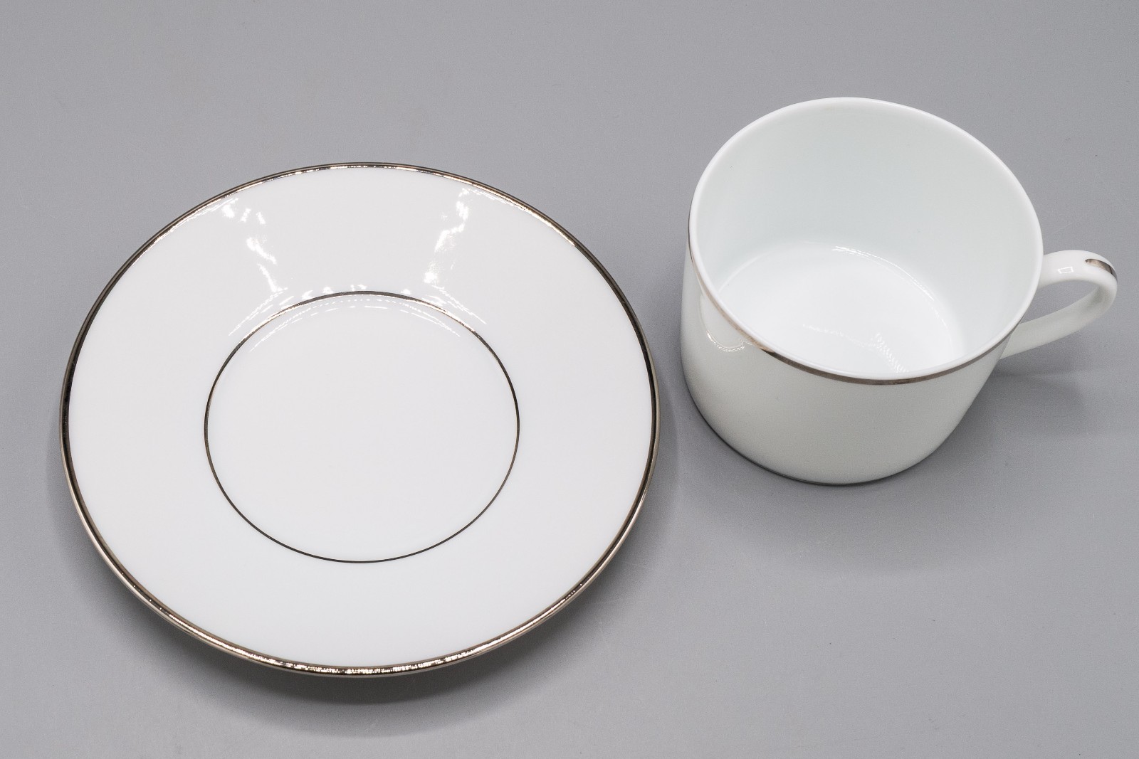 Bernardaud Limoges Cristal Flat Cup & Saucers Set of 6 – FREE USA SHIPPING