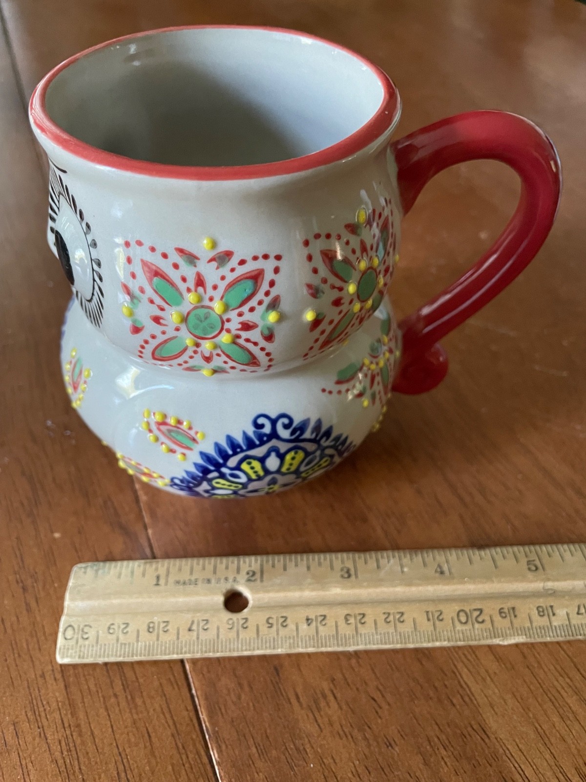 Yokohama Studio Miyabi Owl Mug Hand Painted Ceramic 3D Coffee Tea Cup Japan