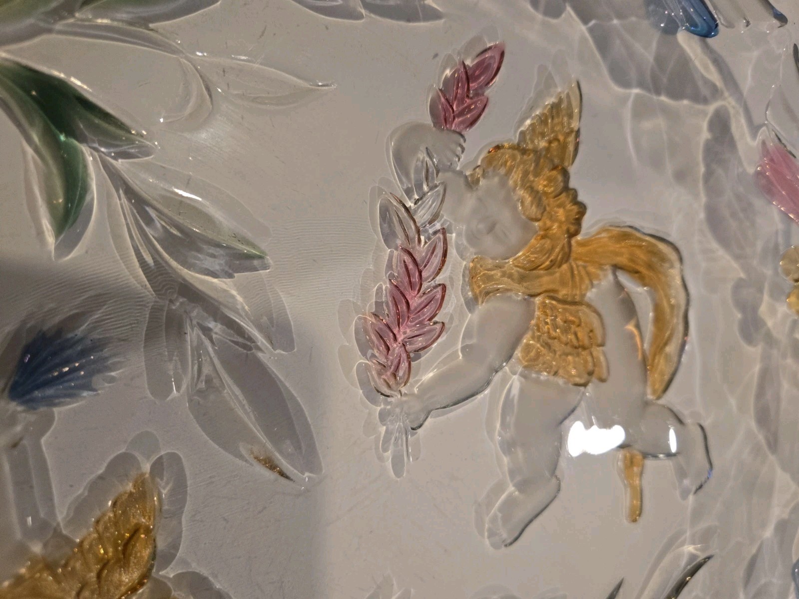 Mikasa Angel Cheer Crystal Hostess Platter Christmas Holiday 15″