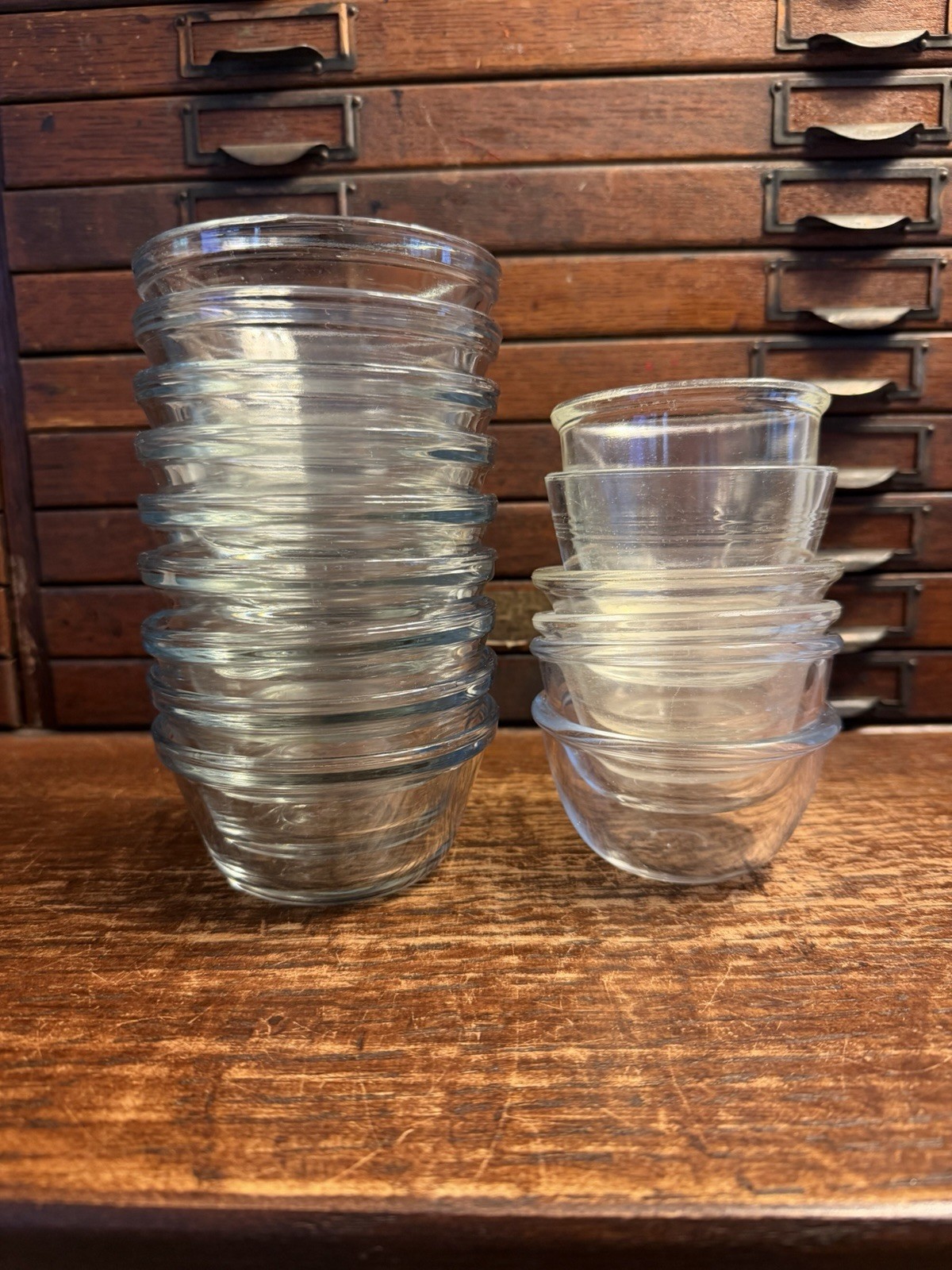 Lot 16 Clear Glass Custard Cup Ramekins: PYREX Anchor-Hocking (6) 4 oz (10) 6 oz