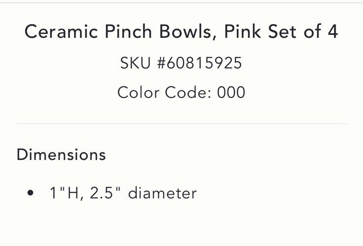 New Anthropologie Ceramic Pinch Bowls Pink Set Of 4 Salt Pepper Spice Terrain