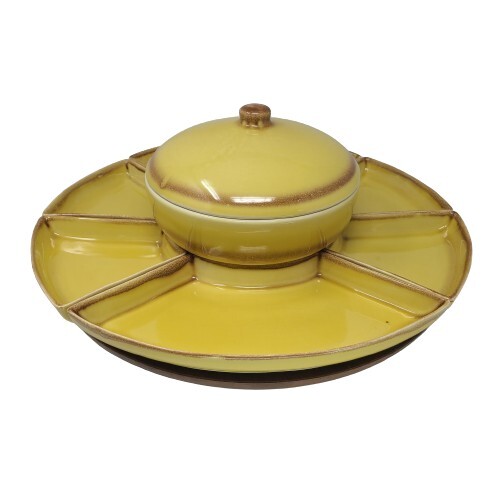 1950s Nancy China 29 Buffet Lazy Susan Fondue Relish Taco Tuesday Ceramic Set