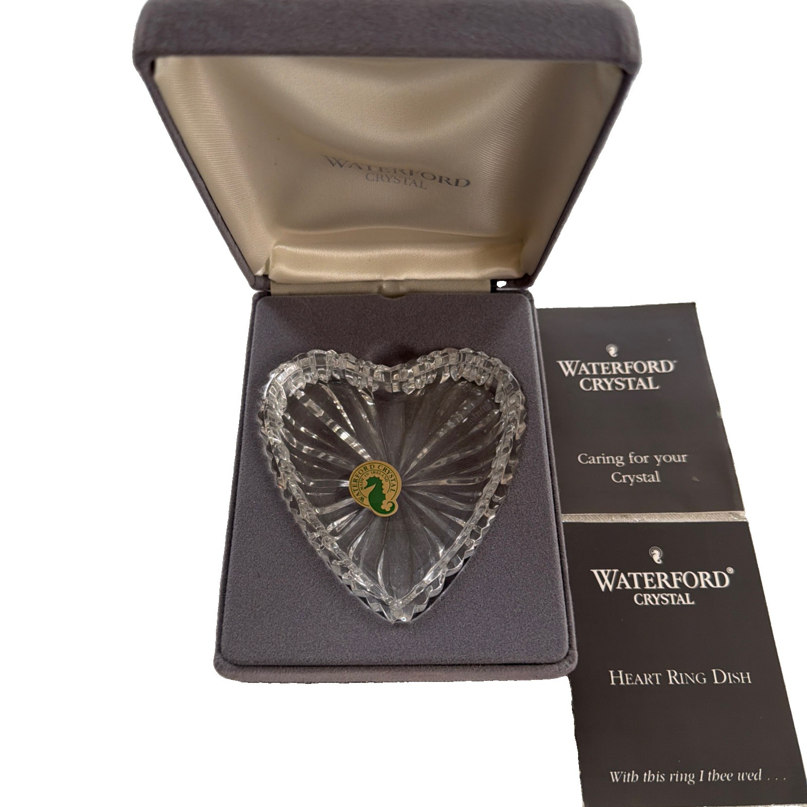 Retired Waterford Crystal Heart Ring Dish 3.5″ in Original Display Box NEW