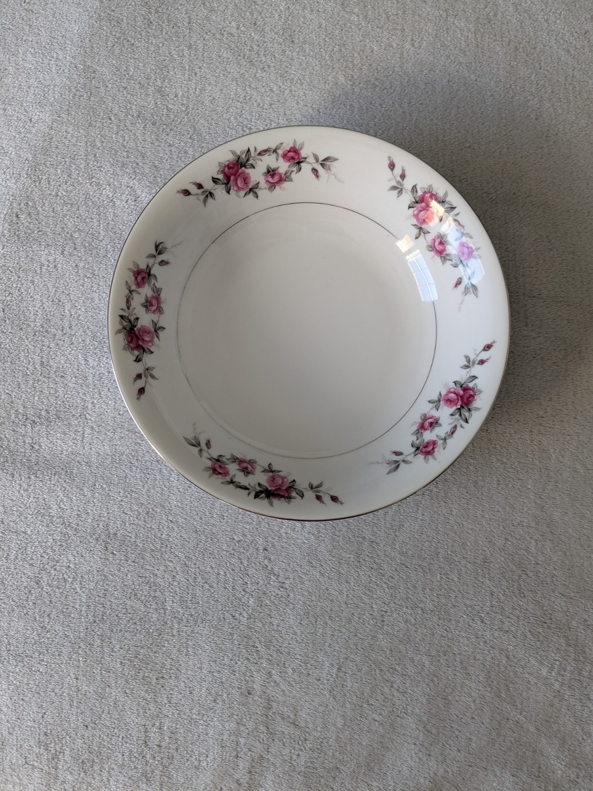 Kyoto Rose Garland Coupe Soup Bowl 7 1/2″ Fine China Made in Japan Total of 8