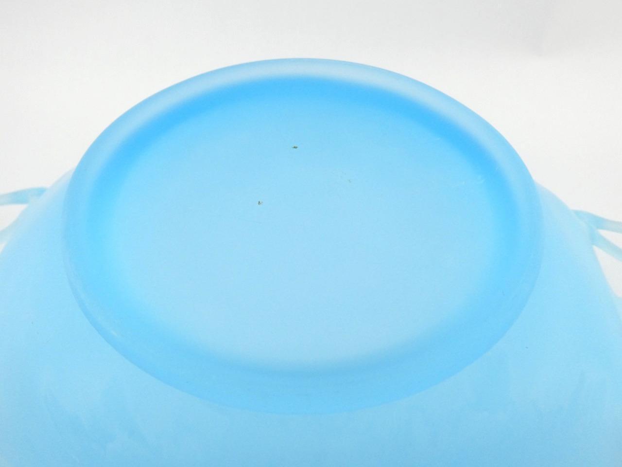 Westmoreland Doric Blue Frosted Satin Glass Centerpiece Bowl 12.75 Inches