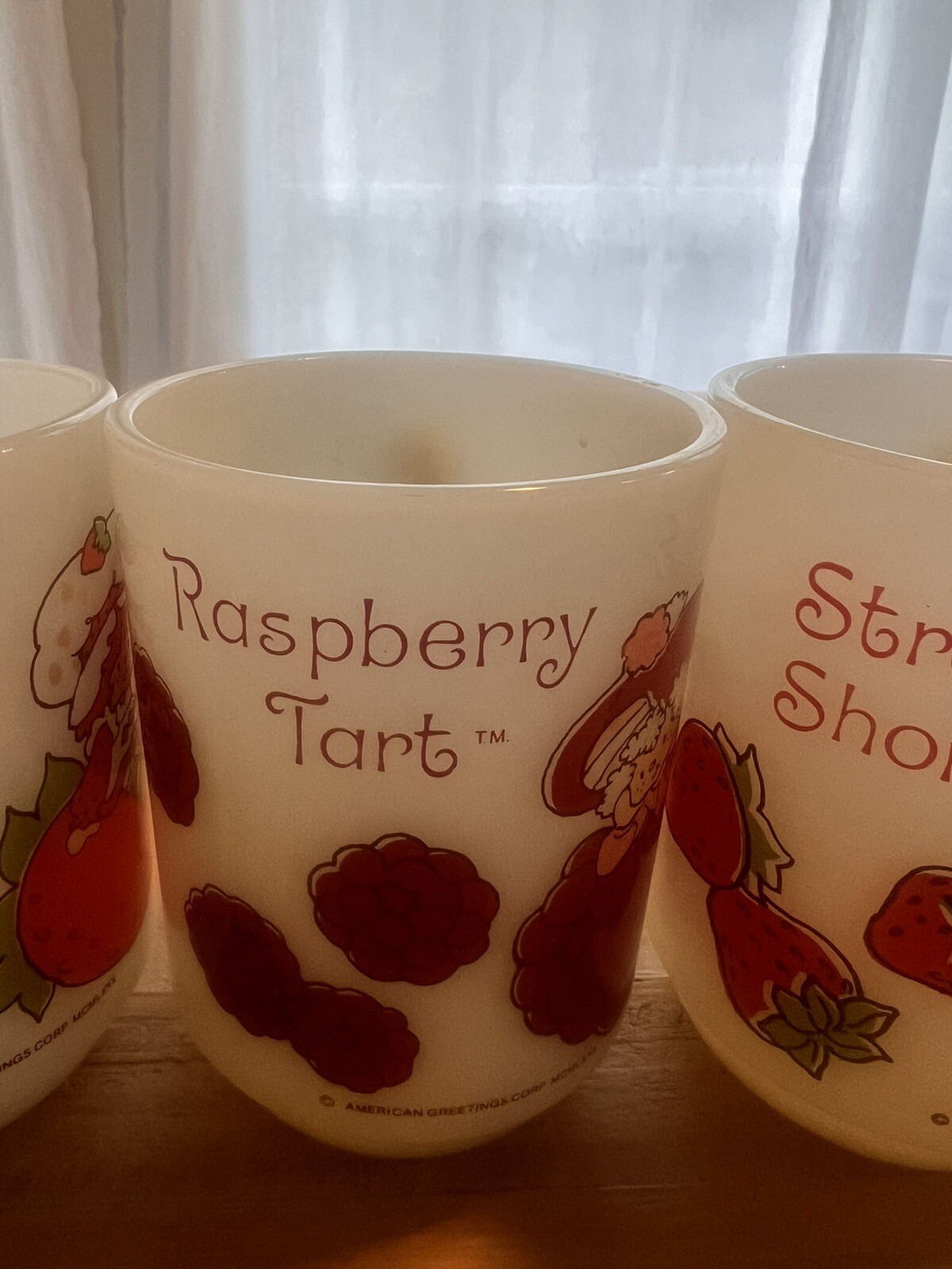 Vintage 1980 Raspberry Milk Cups