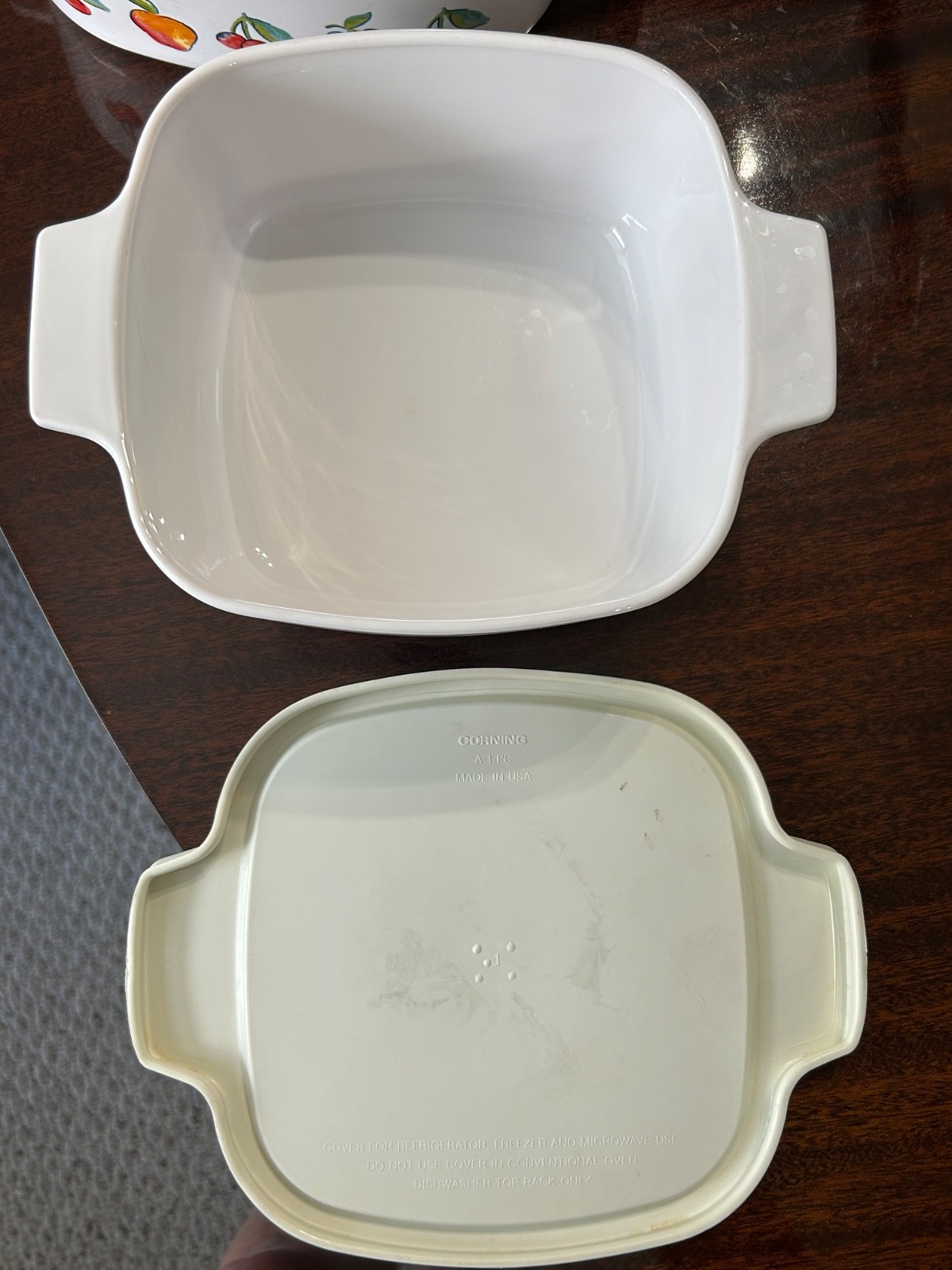 Vintage Corning Ware Fruit Basket 5pc Set A-2-B w/Lid & 2 A-1 1/2-B 1 Plastic Li