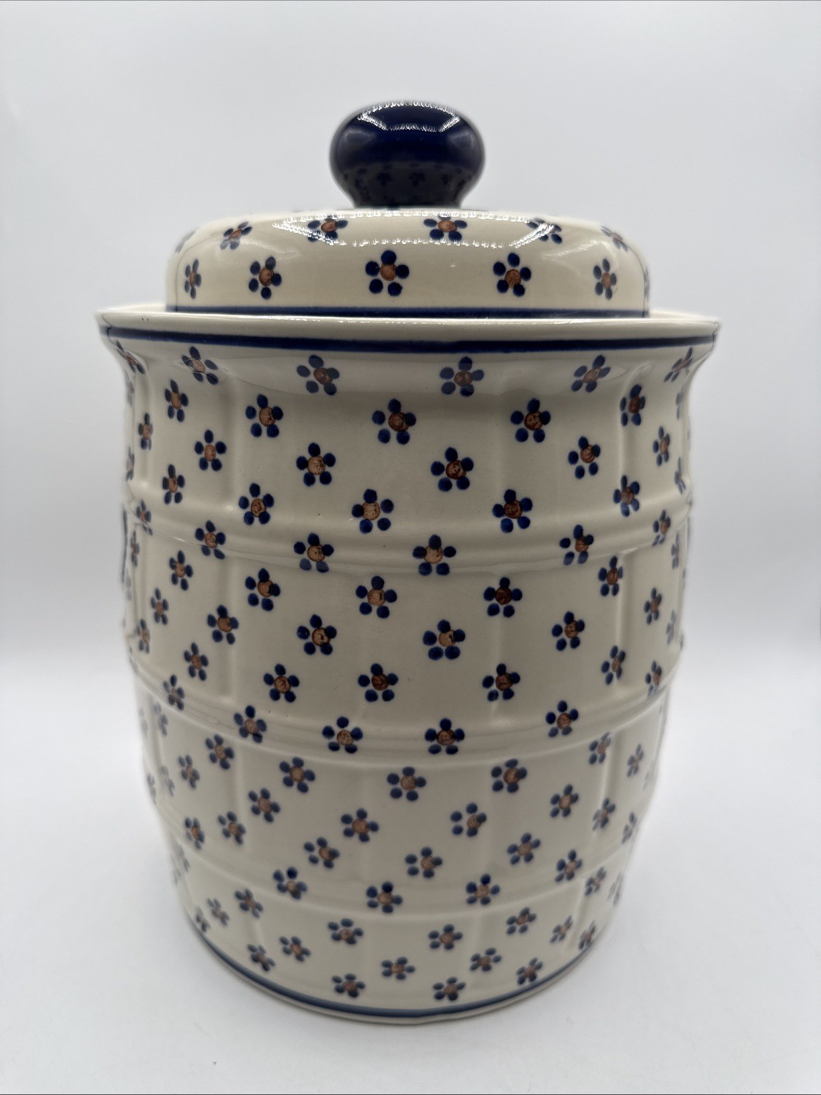 Polish Pottery Boleslawiec Pickeling Fermenting Sauerkraut Jar Water Seal 12”