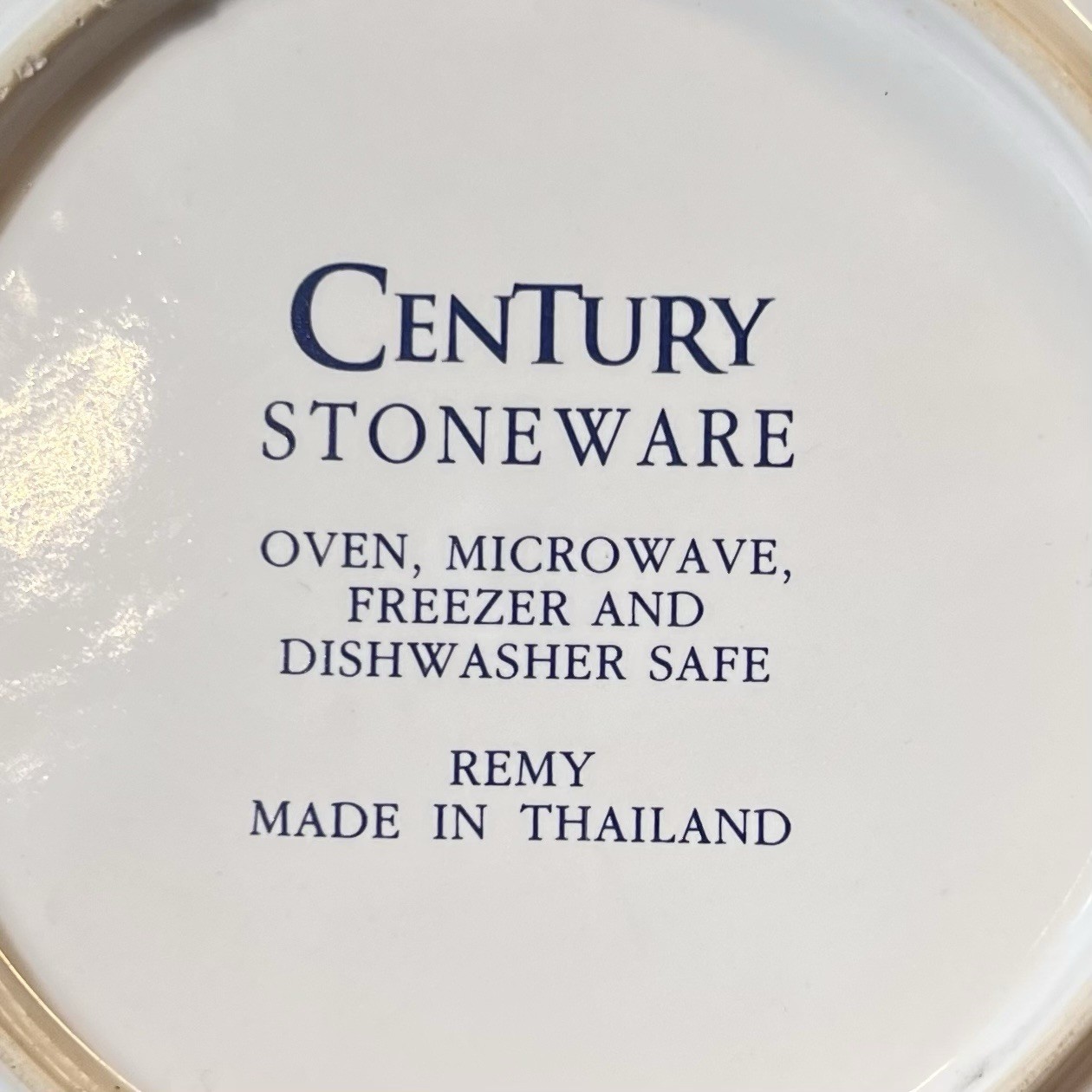 Vintage Century Stoneware Remy Blue Rim Salad Plate 7.75” Made in Thailand