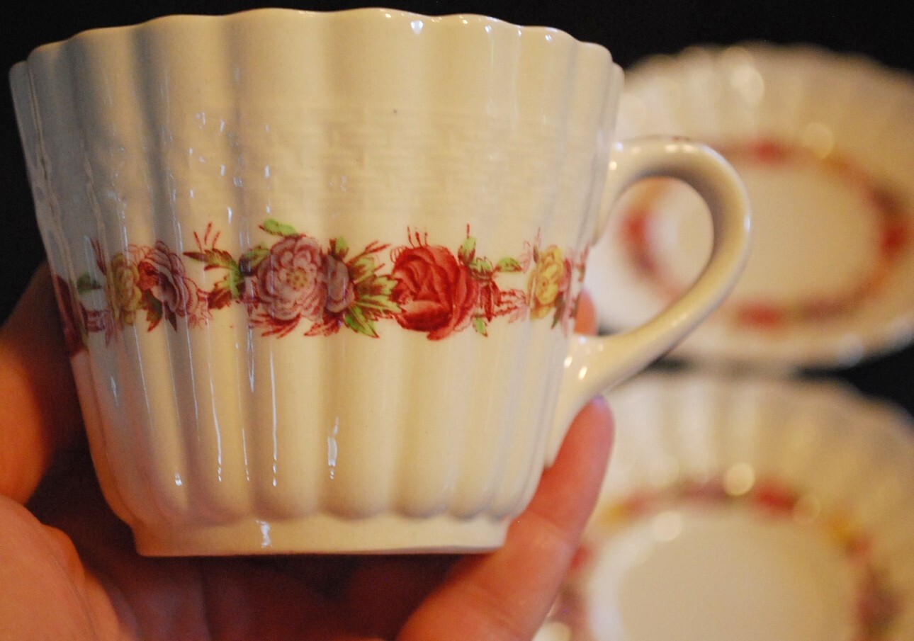 Vtg Set 3 SPODE ROSE BRIAR 5 Piece Place Settings [15 pc total] England OLD MARK