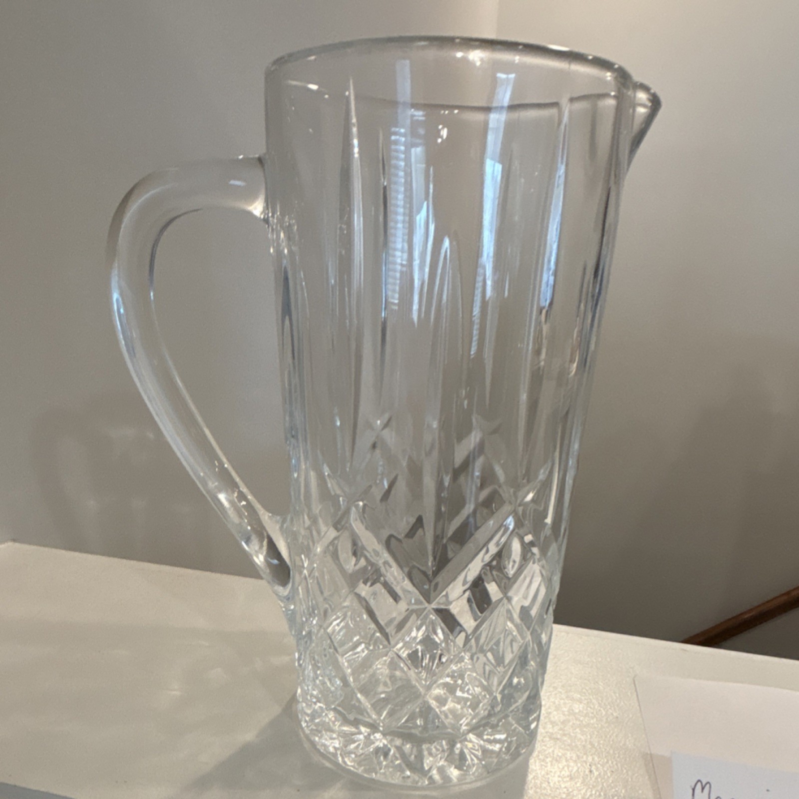 Marquis by Waterford Markham Hand Blown Cut Glass Pitcher Clear Etched Patterns