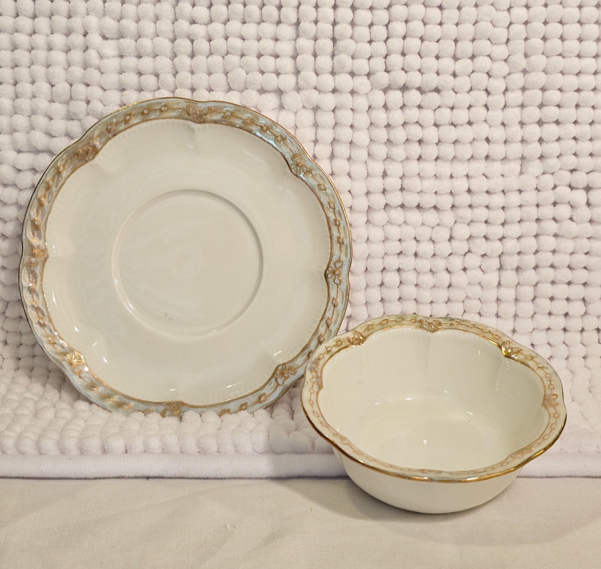Ramekins, vintage china, set of three (3), Haviland sampler trio