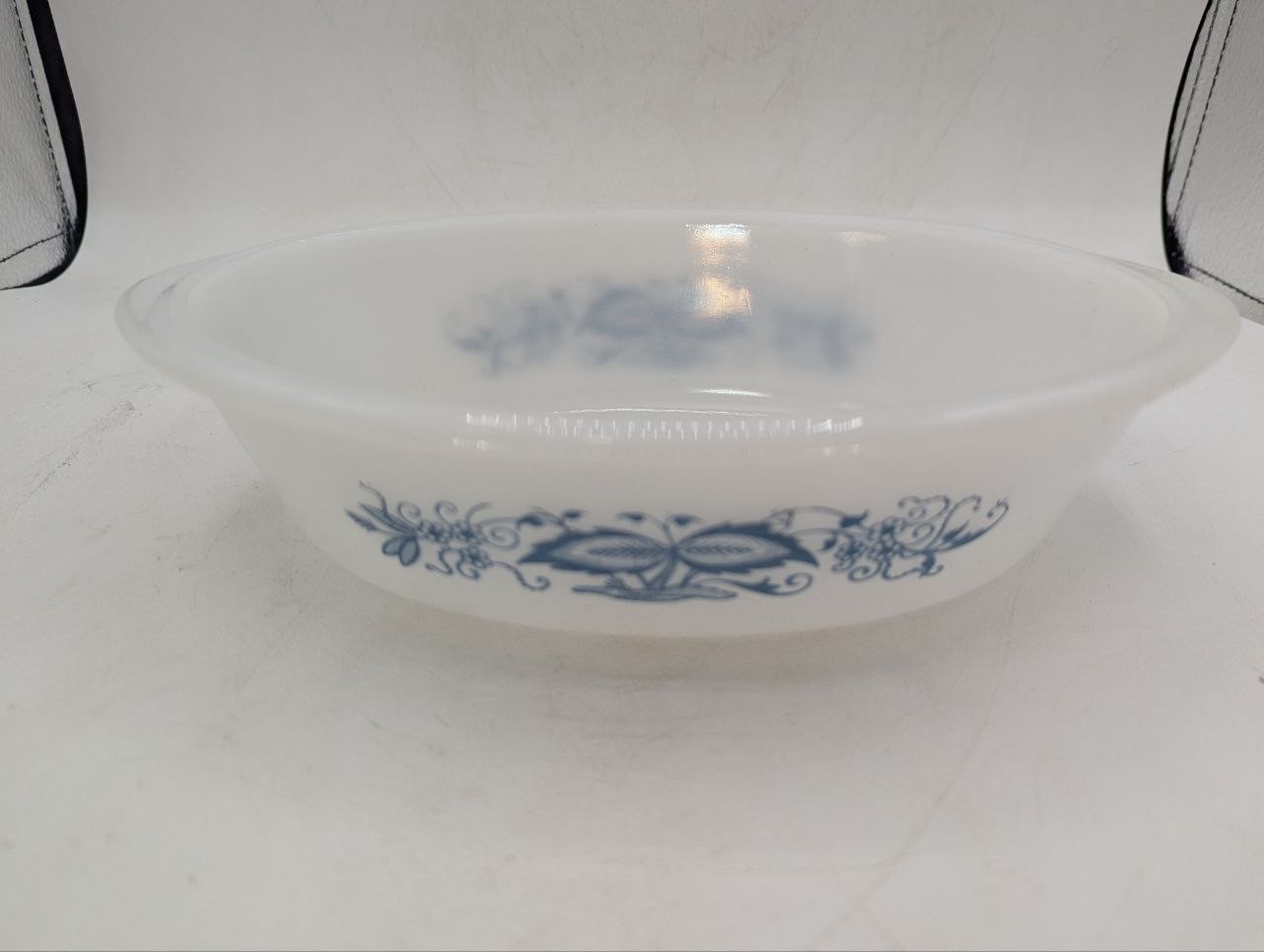 Lot of 4 Glasbake Glass Dishes Blue Floral Pattern Bakeware – EB7