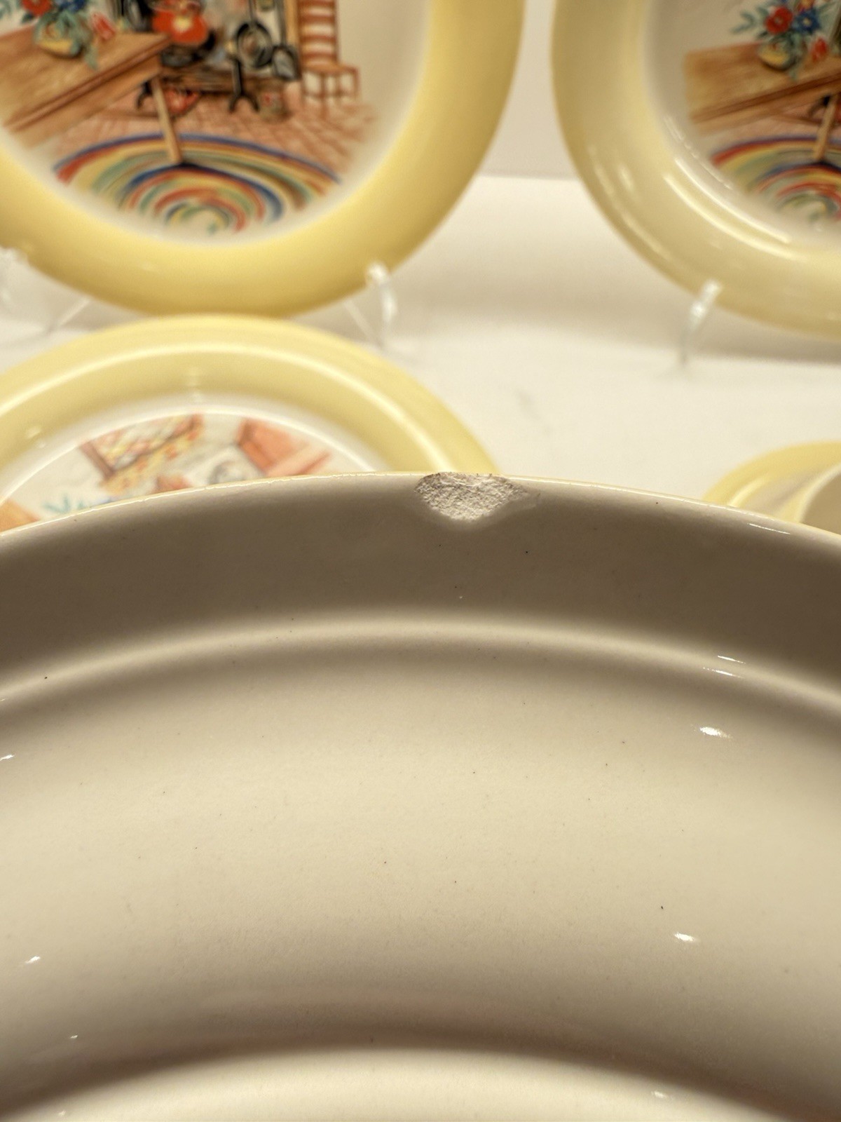 26pc Homer Laughlin Eggshell Colonial Kitchen Hearth Yellow Rim 1941 Swing Set