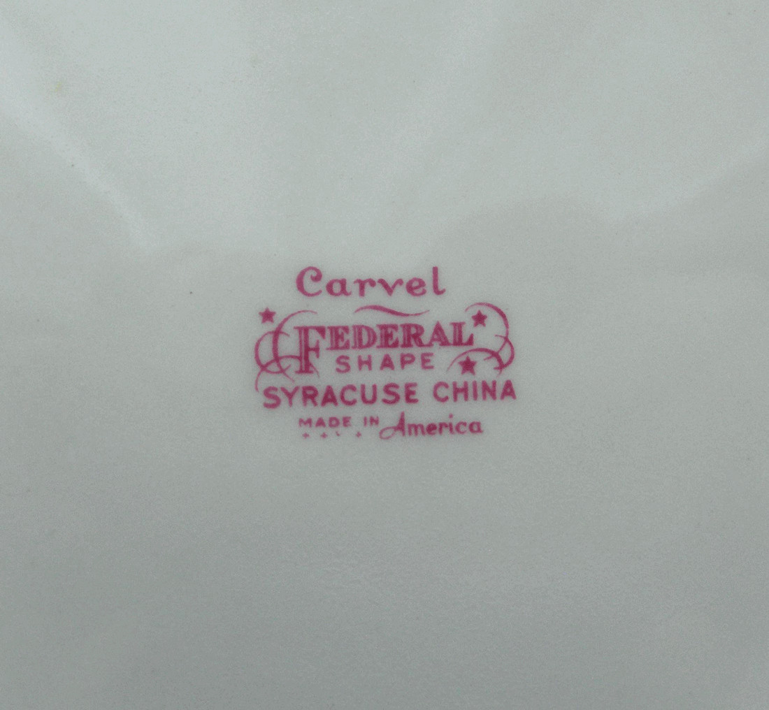 Syracuse Carvel 2 dinner plates~Federal shape~1960’s~made in USA-No Reserve!