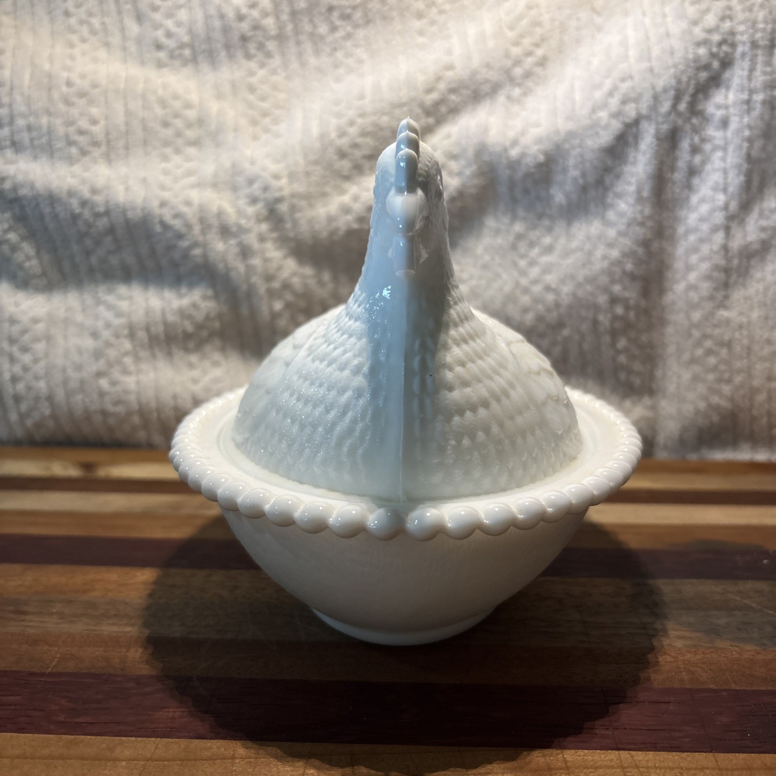 Indiana Glass #7155 Milk Glass Hen On Nest 1973-1982 White Excellent Condition
