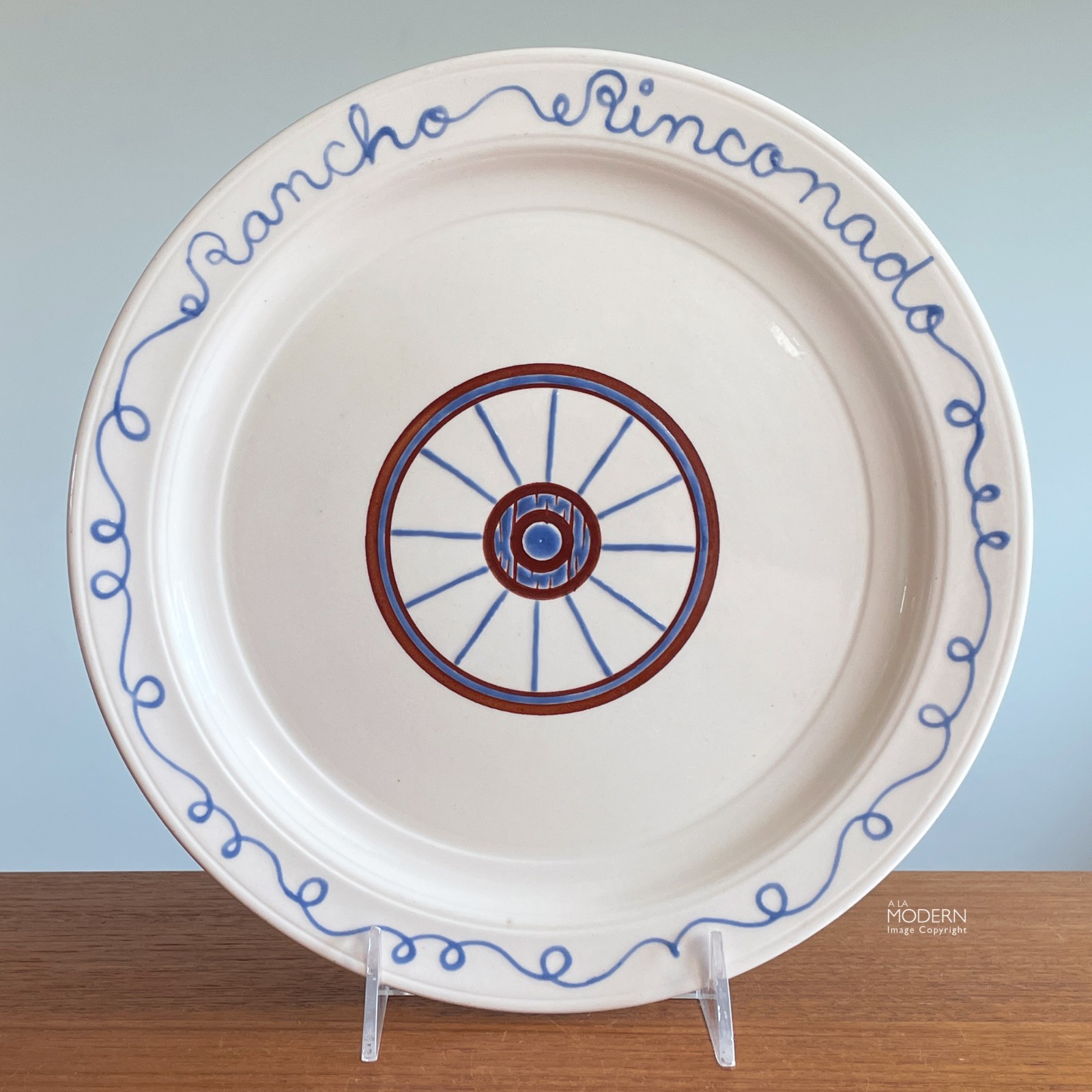 Rare Vernon Kilns Rancho Rinconado Harry Bird Montecito Dinner Plate 10 3/8″