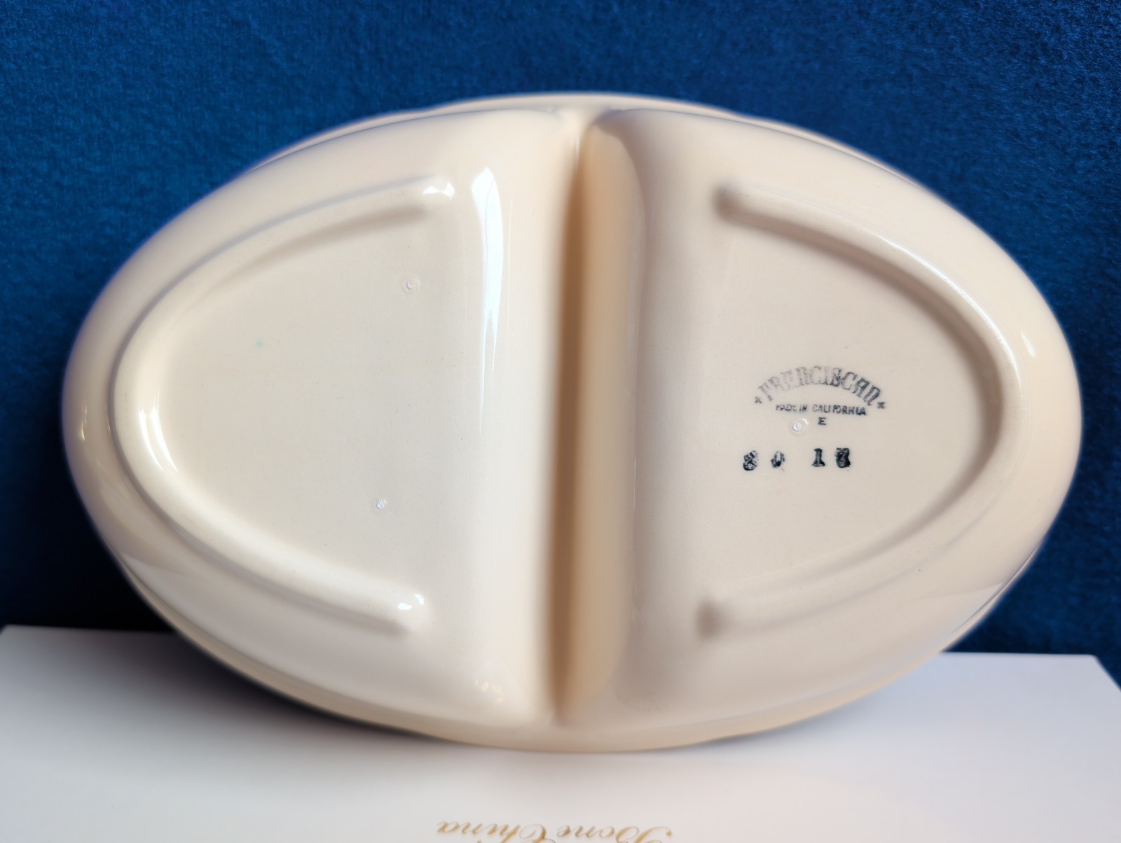 Franciscan Apple Divided Vegetable Serving Bowl USA Vintage 10 3/4″ Relish Dish