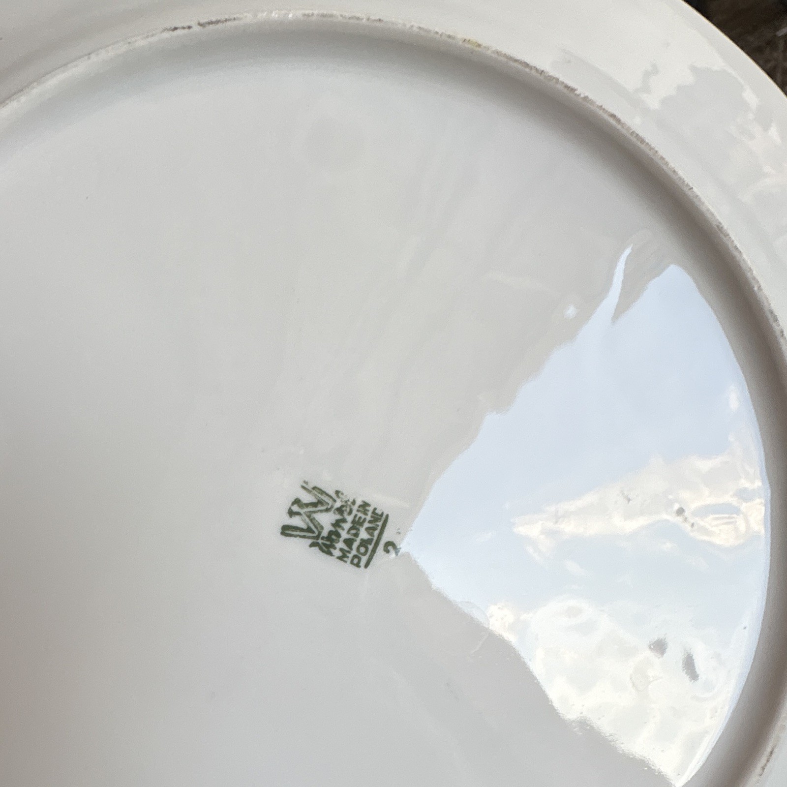 Wawel Floral Porcelain Dinner Plates White Pink Green Gold Trim Made in Poland