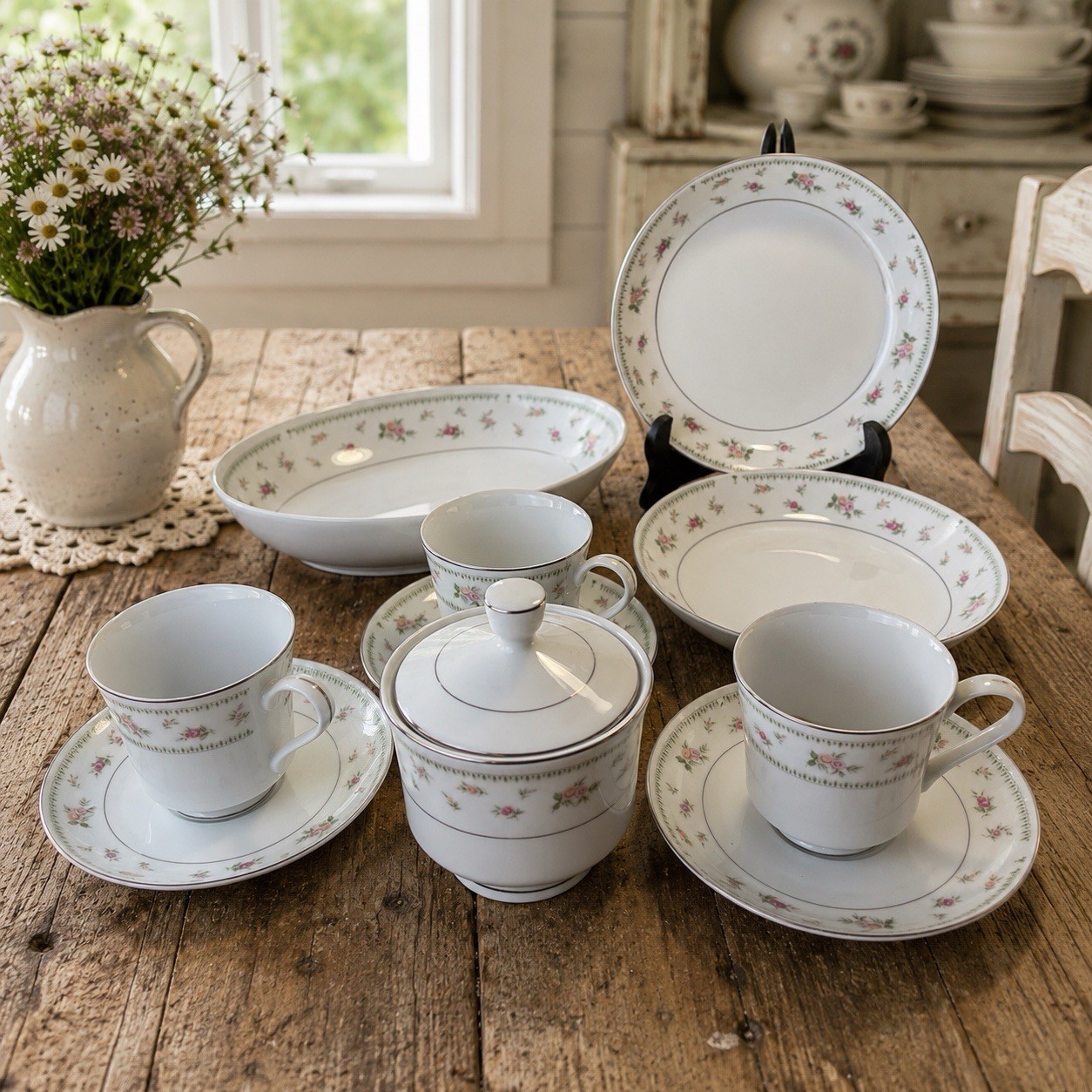 Vintage Abingdon Fine Porcelain China – Rose – Extra Companion Pieces – c1980s