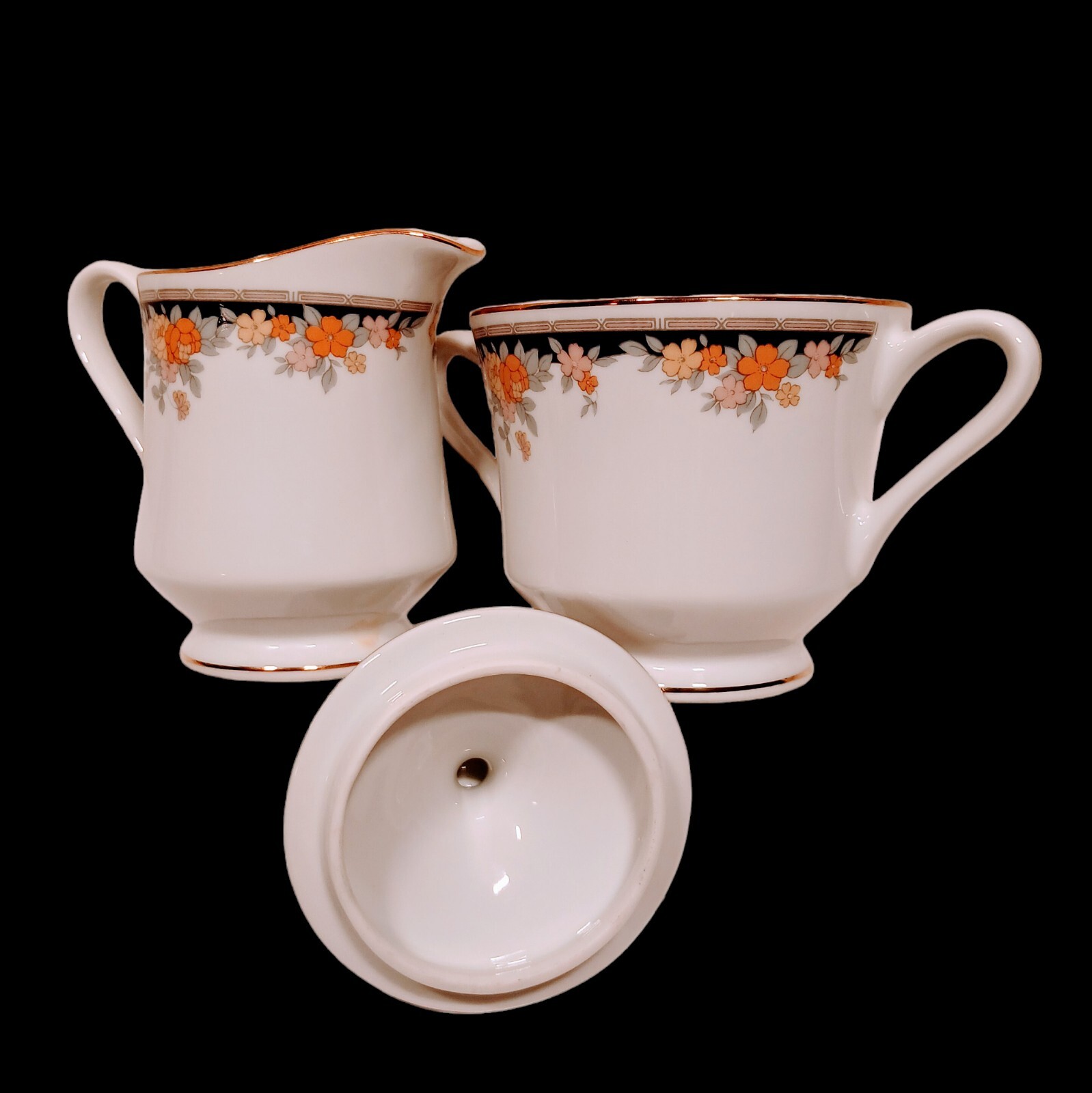 Epoch Elegant Dining Creamer & Sugar Set in Park Manor Pattern #6502