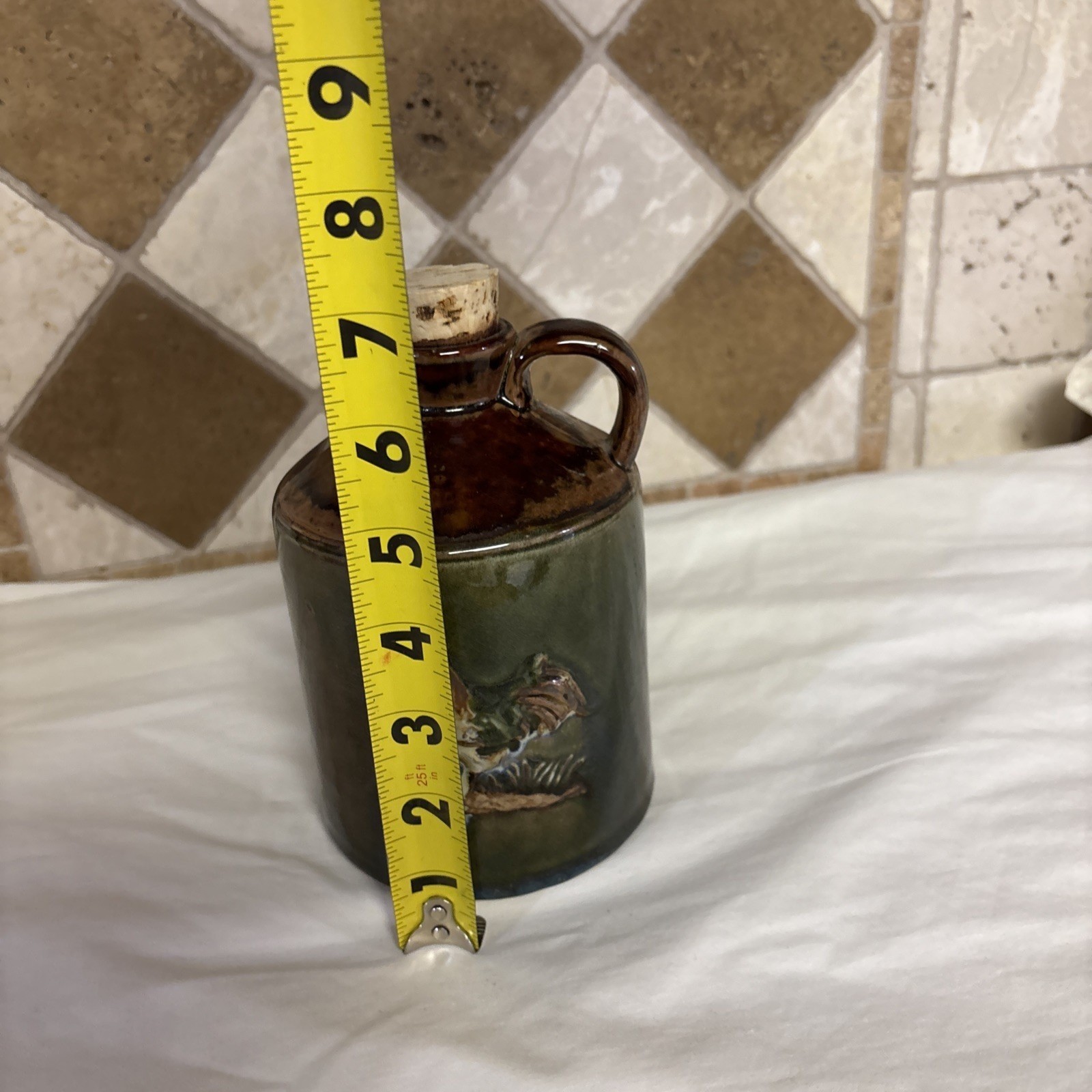 Vintage Rooster Country Clutter Stoneware Jug
