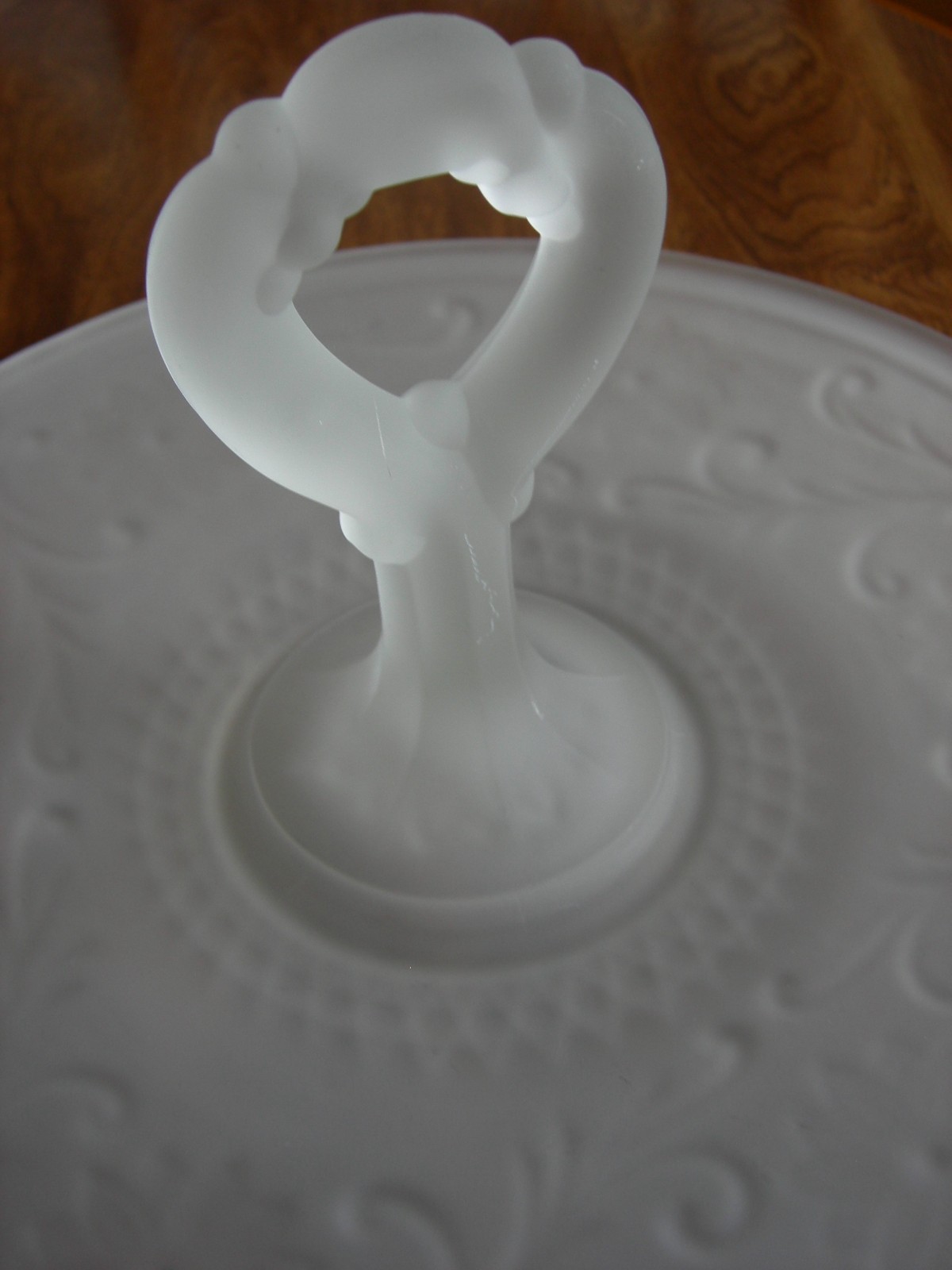 Tiara Indiana Glass Satin Frosted Sandwich 12″ Handled Server/Platter/Tray- MINT