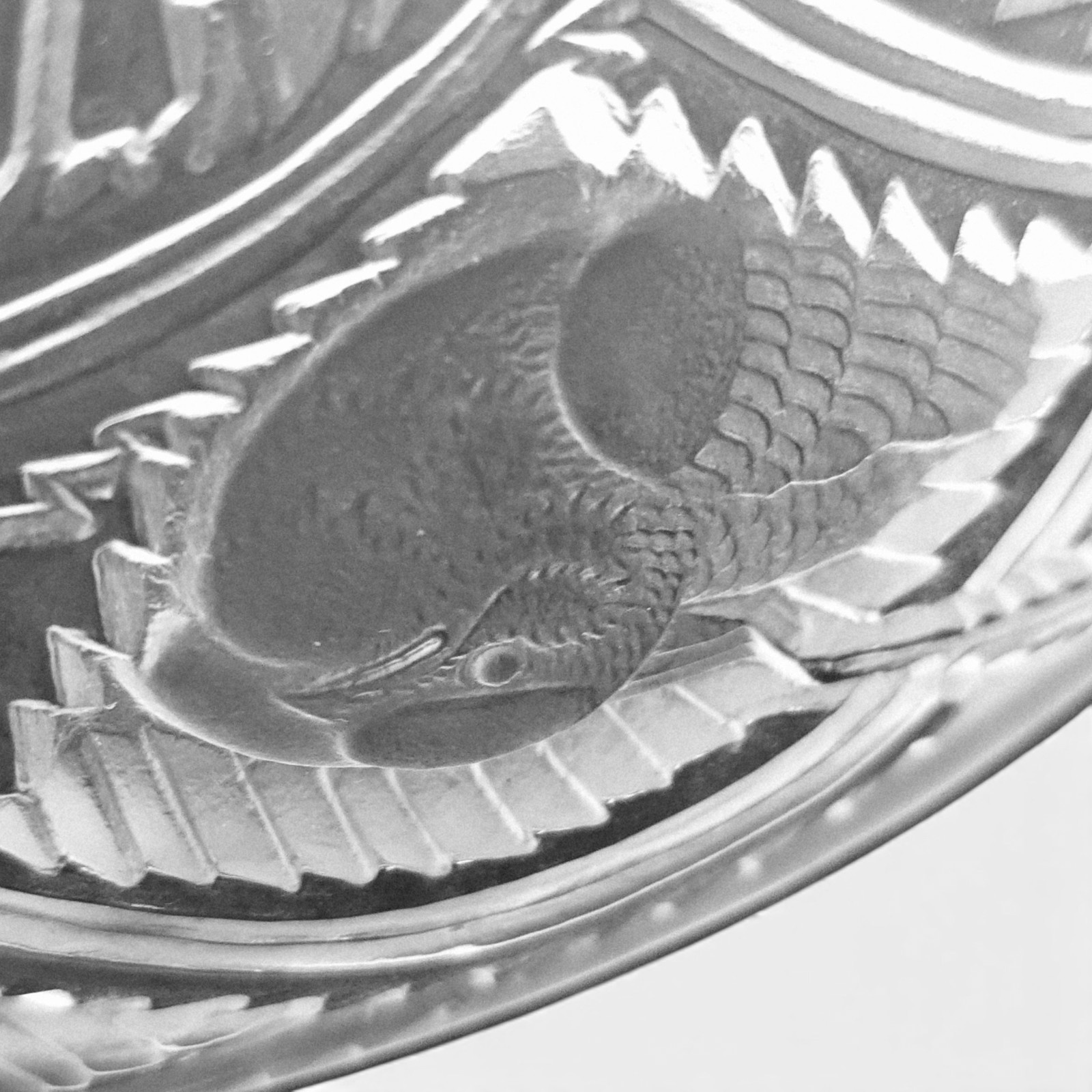 VTG Lalique France Pinsons Crystal Centerpiece Bowl Frosted Finches Signed 9.125