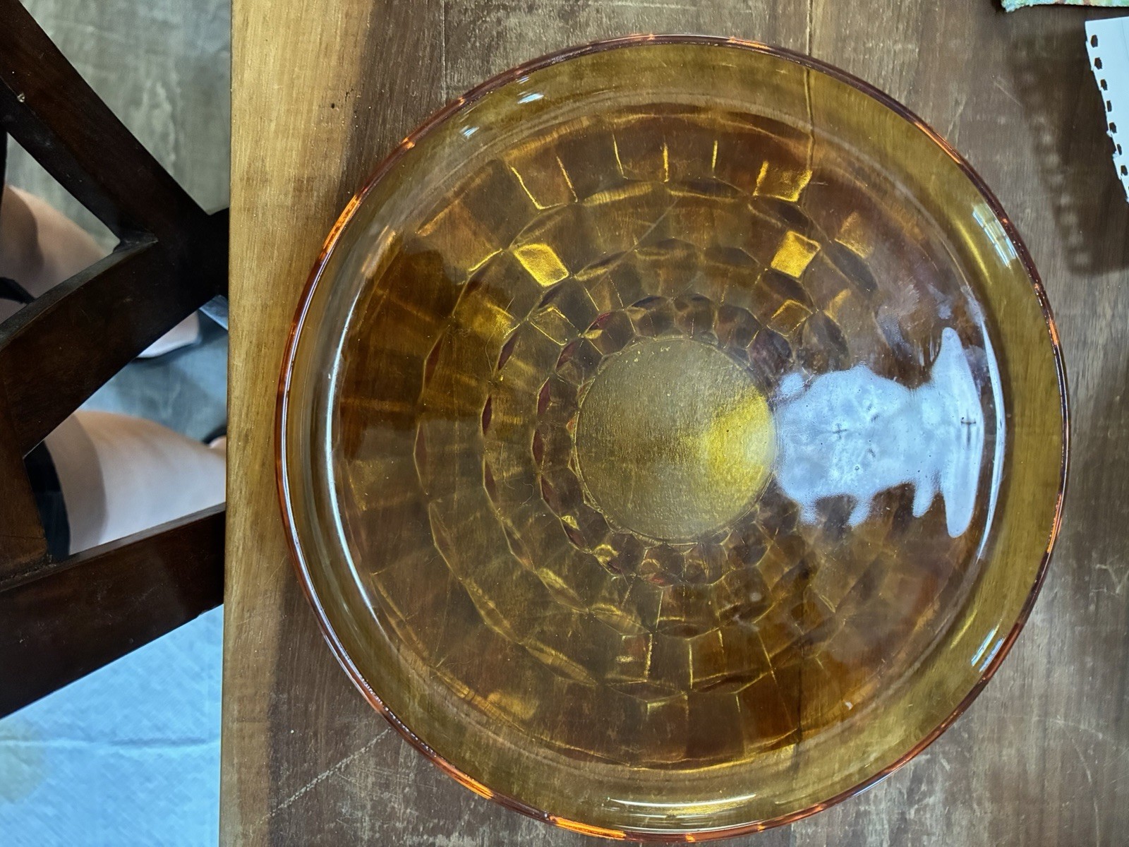 Indiana Glass Co Whitehall Amber Cubist Luncheon Plates (6)