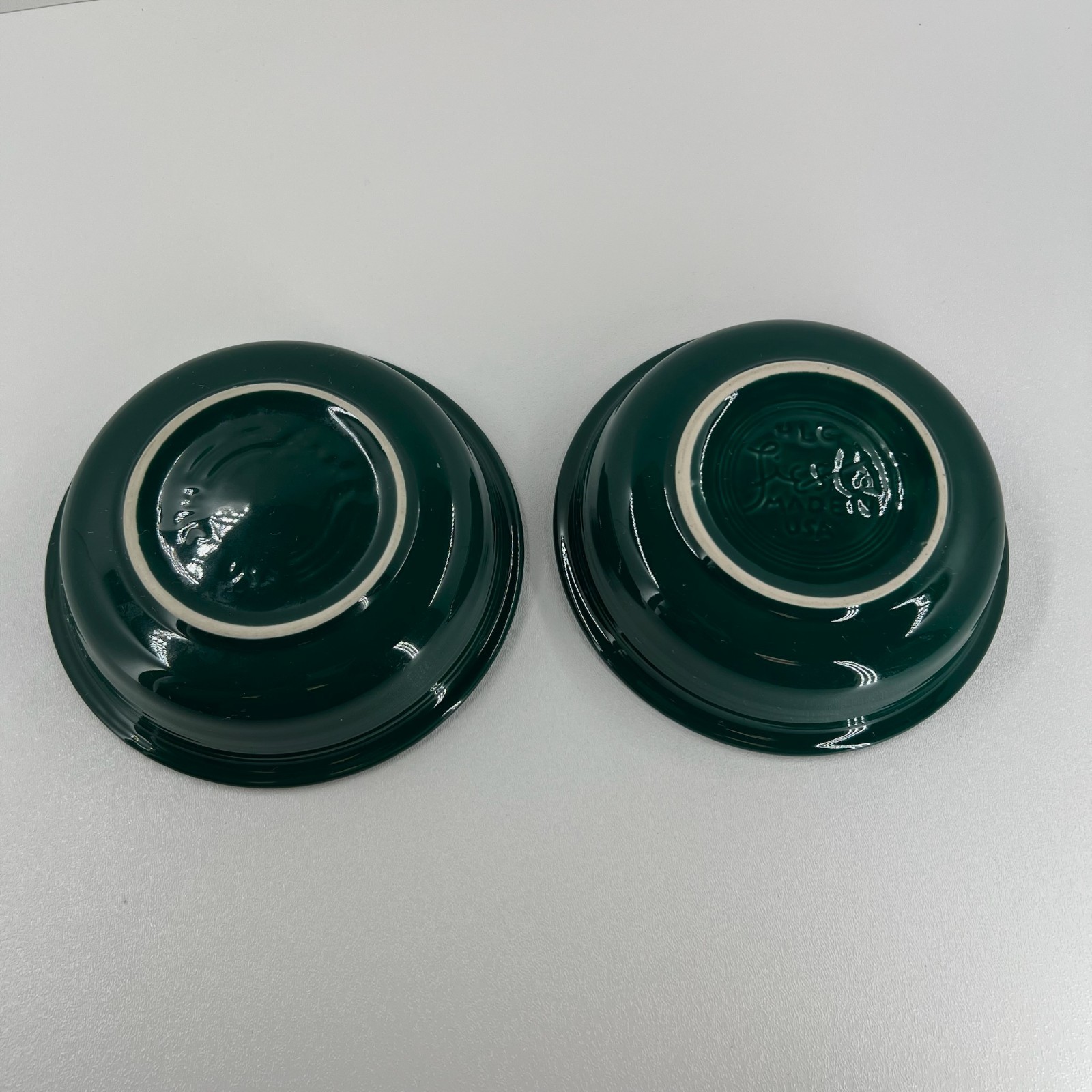 Fiesta Evergreen Small Fruit Bowl Set of 2 HLC Retired Glossy Dark Forest Green