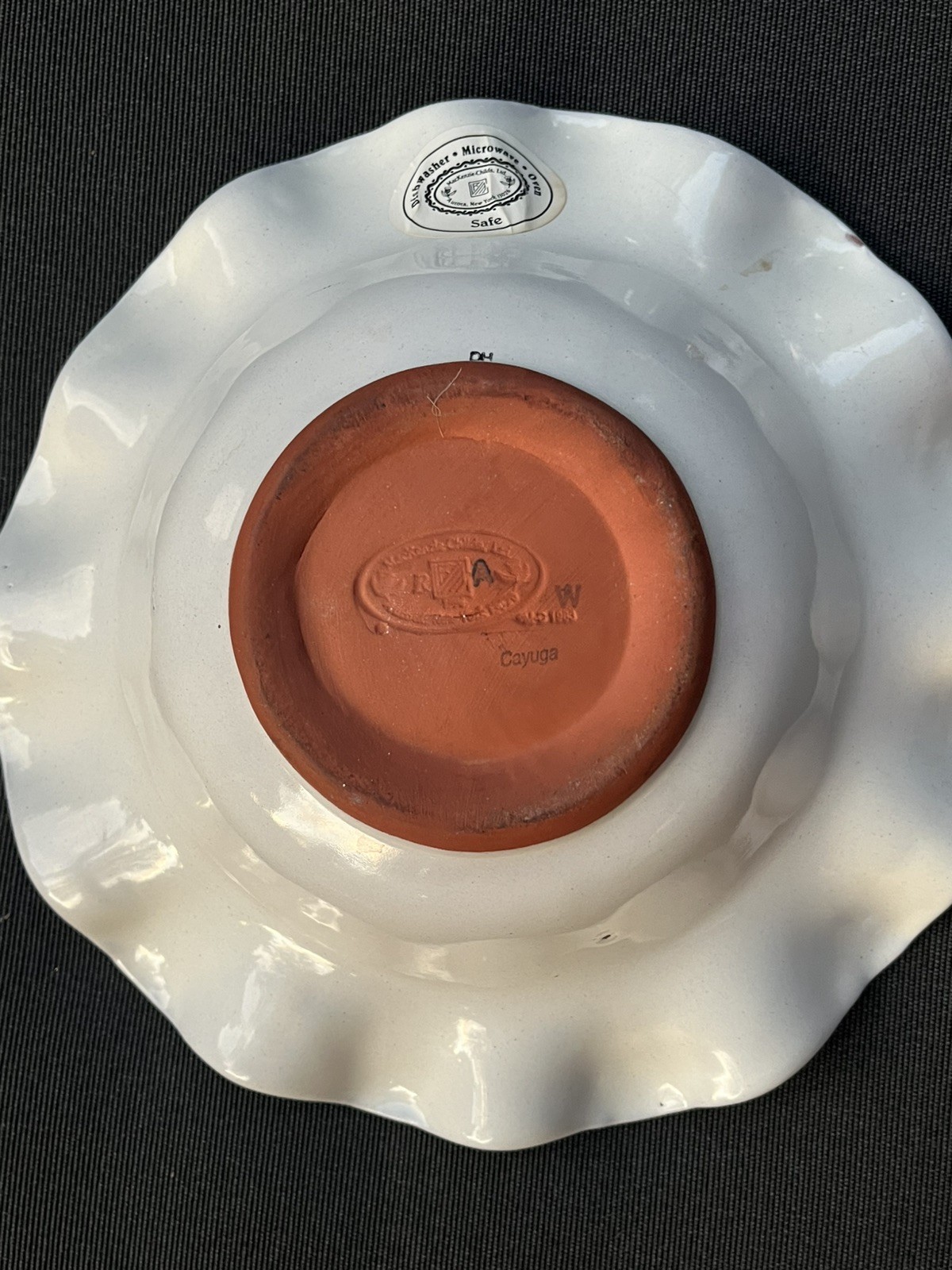 Vintage MacKenzie-Childs Cayuga Pattern 8.5” Hand-Painted Scalloped Bowl – EUC