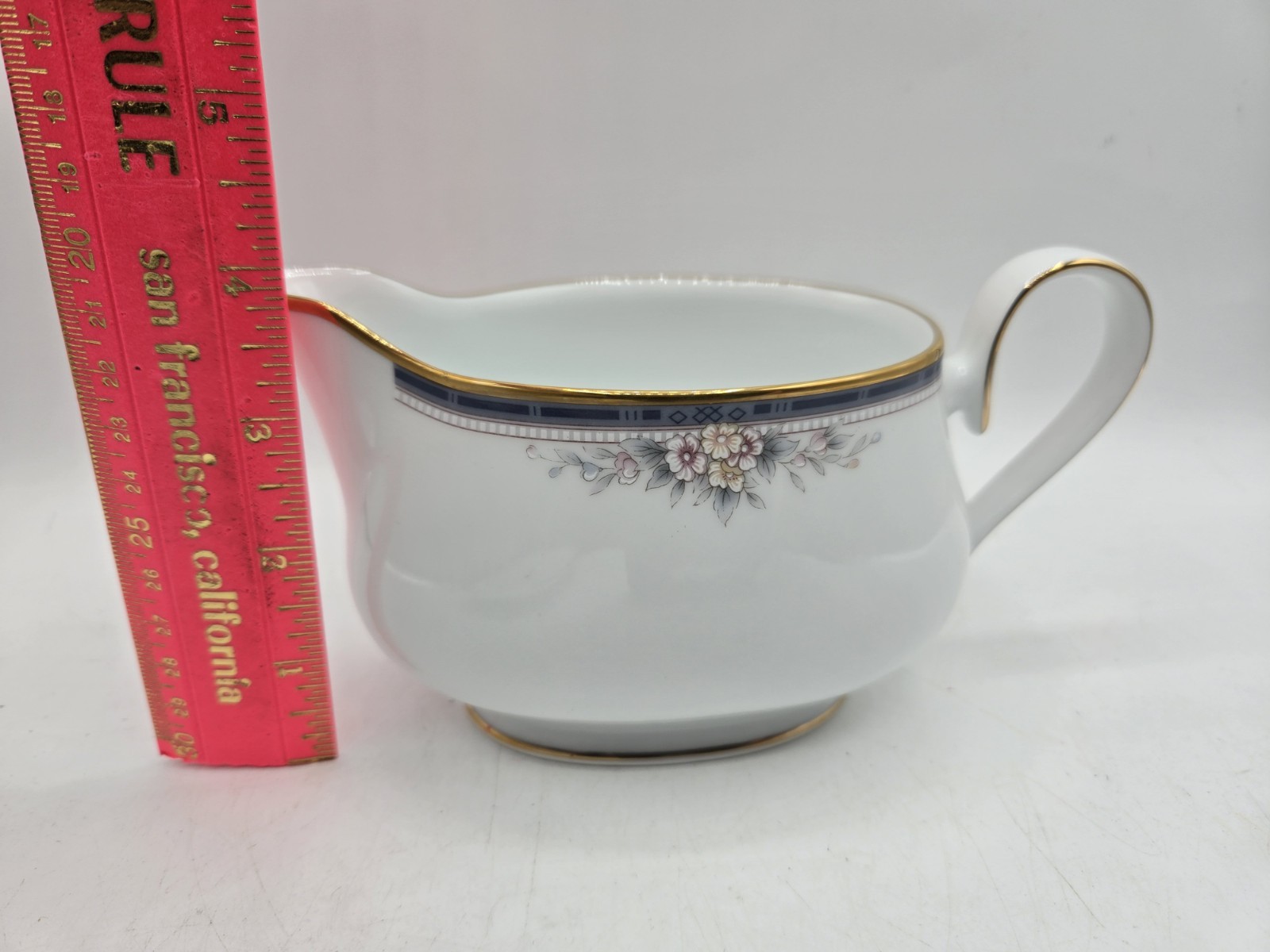 NORITAKE Porcelain China “ONTARIO” Gravy Boat & Saucer #3763 Elegant Dining Vtg