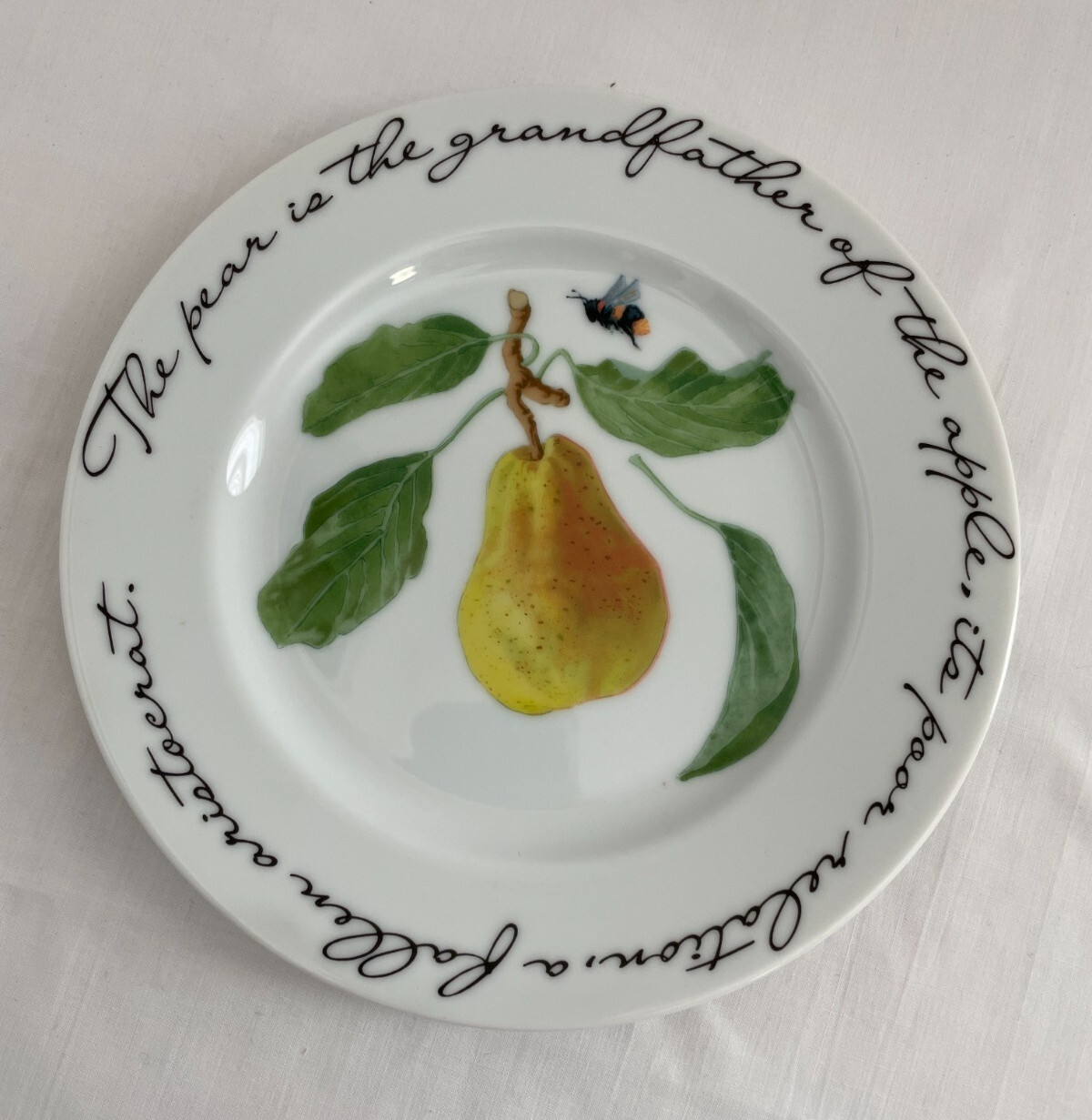 Williams-Sonoma salad dessert Plates set of 4 Orchard Suite whimsical quotes