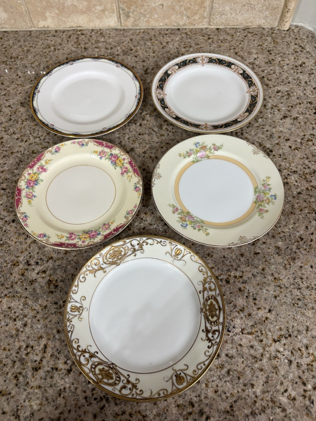 Mismatched Vintage China Dessert Salad Plates Floral Wedding Showers Party E58