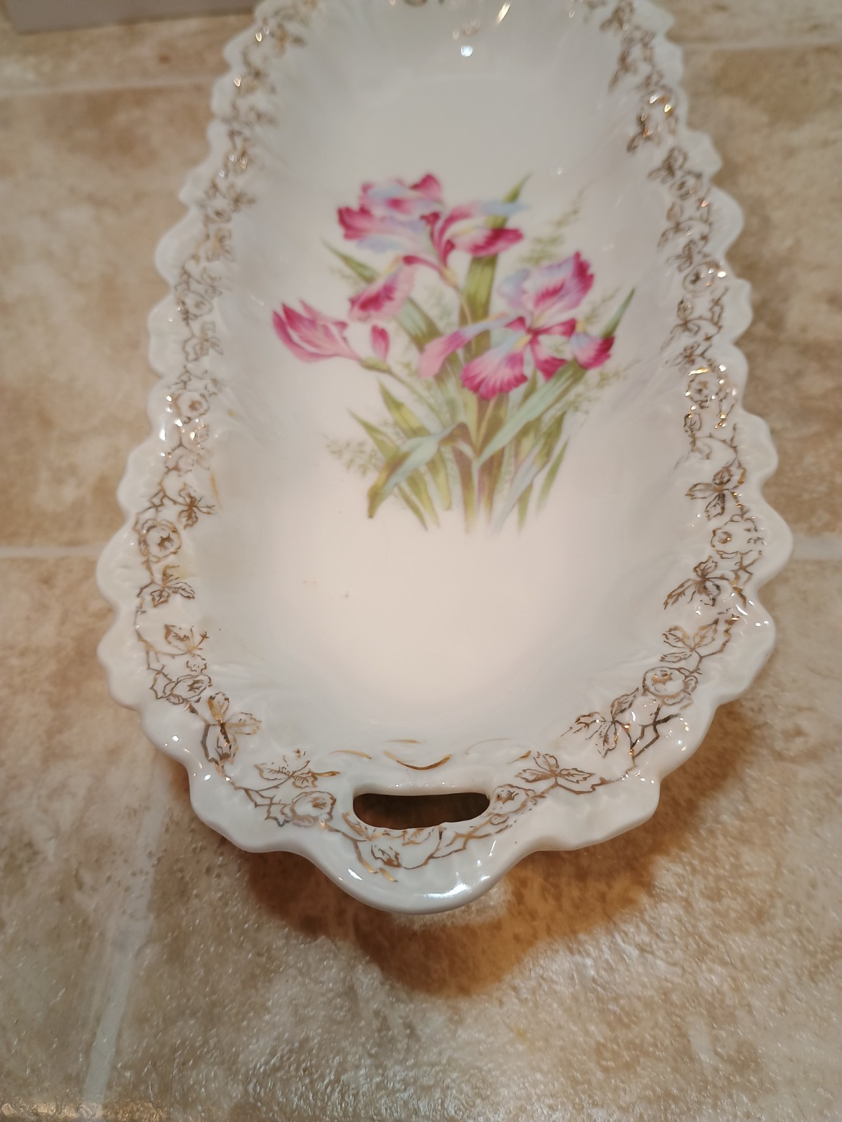 Weimar Germany Porcelain Relish Tray Floral Pattern Perfect Condition Pre-owned