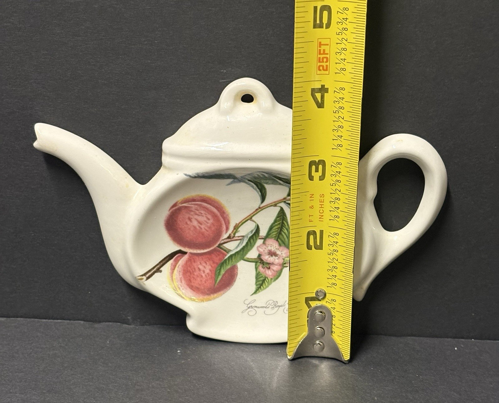 Portmeirion Pomona “Grimwood’s Royal George Peach” Teabag/Spoon Rest Teapot