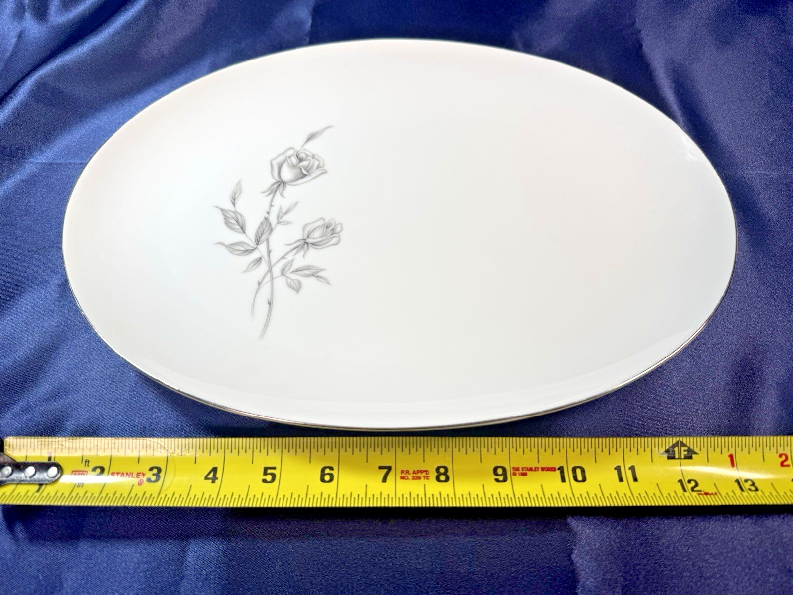 American Enterprises 14″ Oval Serving Platter Rosay Fine China Made in Japan