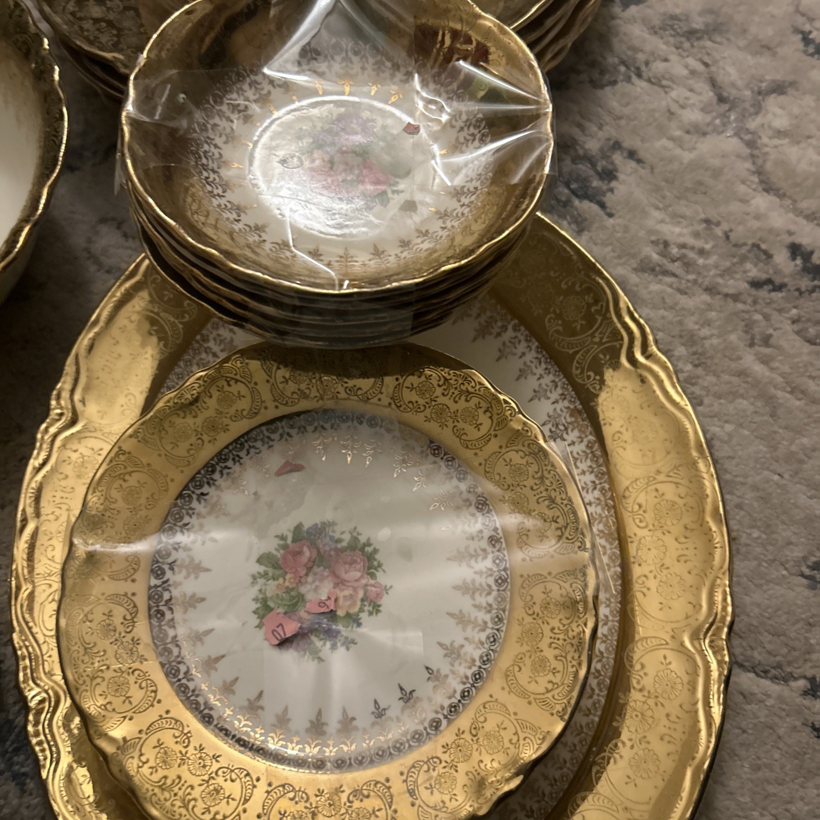Homer Laughlin Vogue 22K Gold Flowers Victorian Republic Set Vintage