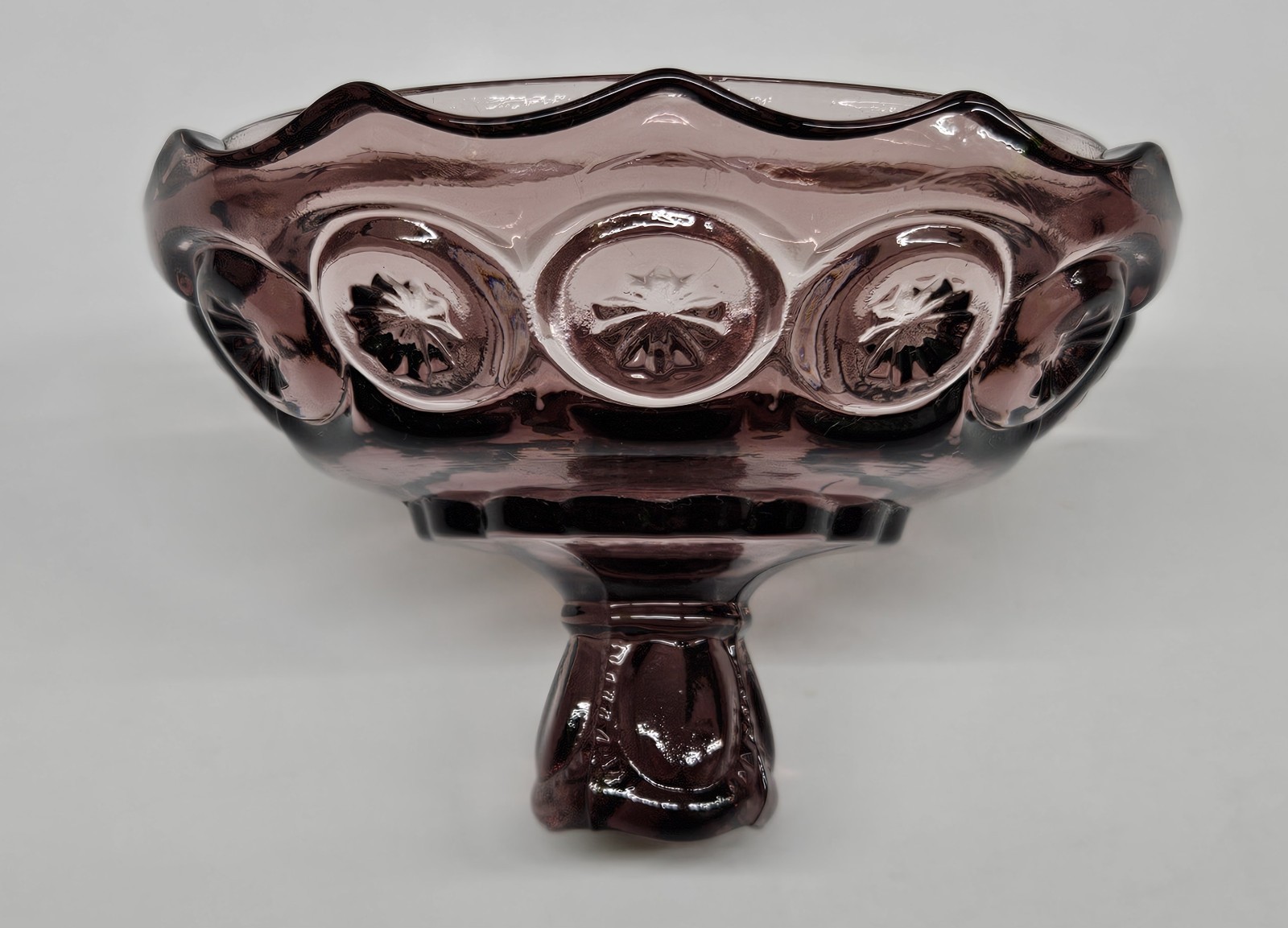 Moon And Star Glass Amethyst Purple Small Compote Candy Dish