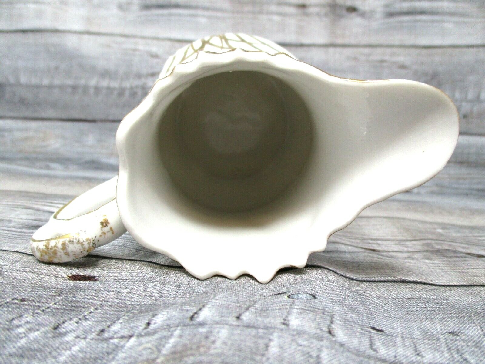 Lefton China Creamer Pitcher Small 3.5in Golden Wheat Farmhouse Country *crack