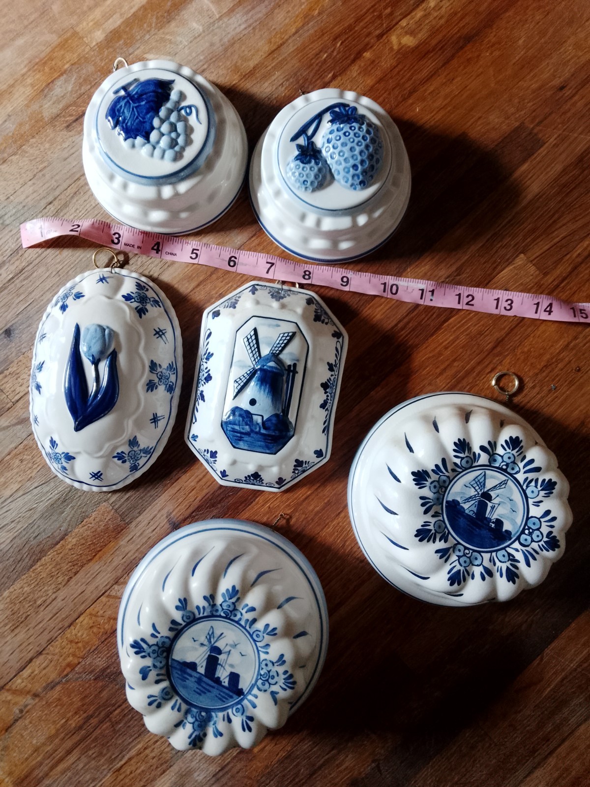 Delft 6 Pieces Wall hanging Bowls/plates Blue Antique