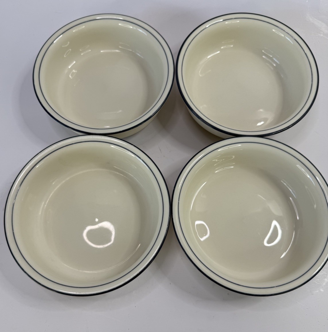 LENOX Chinastone For The Blue Pattern Soup Cereal Bowls 6.25 in USA Set Of 4