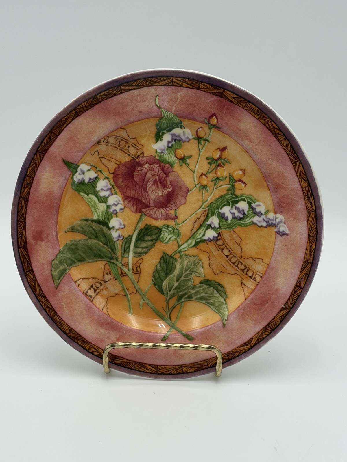 222 Fifth Tuscany Rose Salad Luncheon Plates 6″ Set of 3
