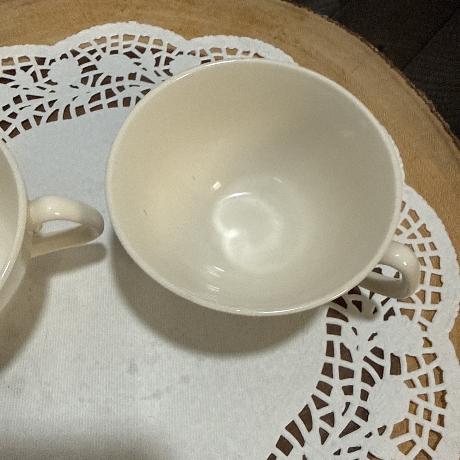 Vintage Steubenville Fairlane Teacups Set of 2 MCM Blue Floral USA Pottery