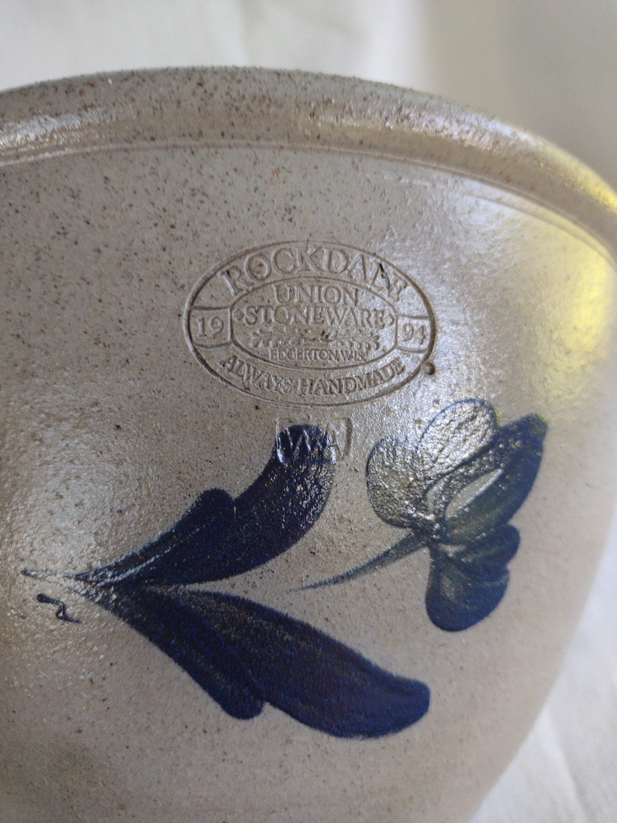 Vintage 1994 Rockdale Union Stoneware Handmade Bowl Wisconsin Ducks Unlimited