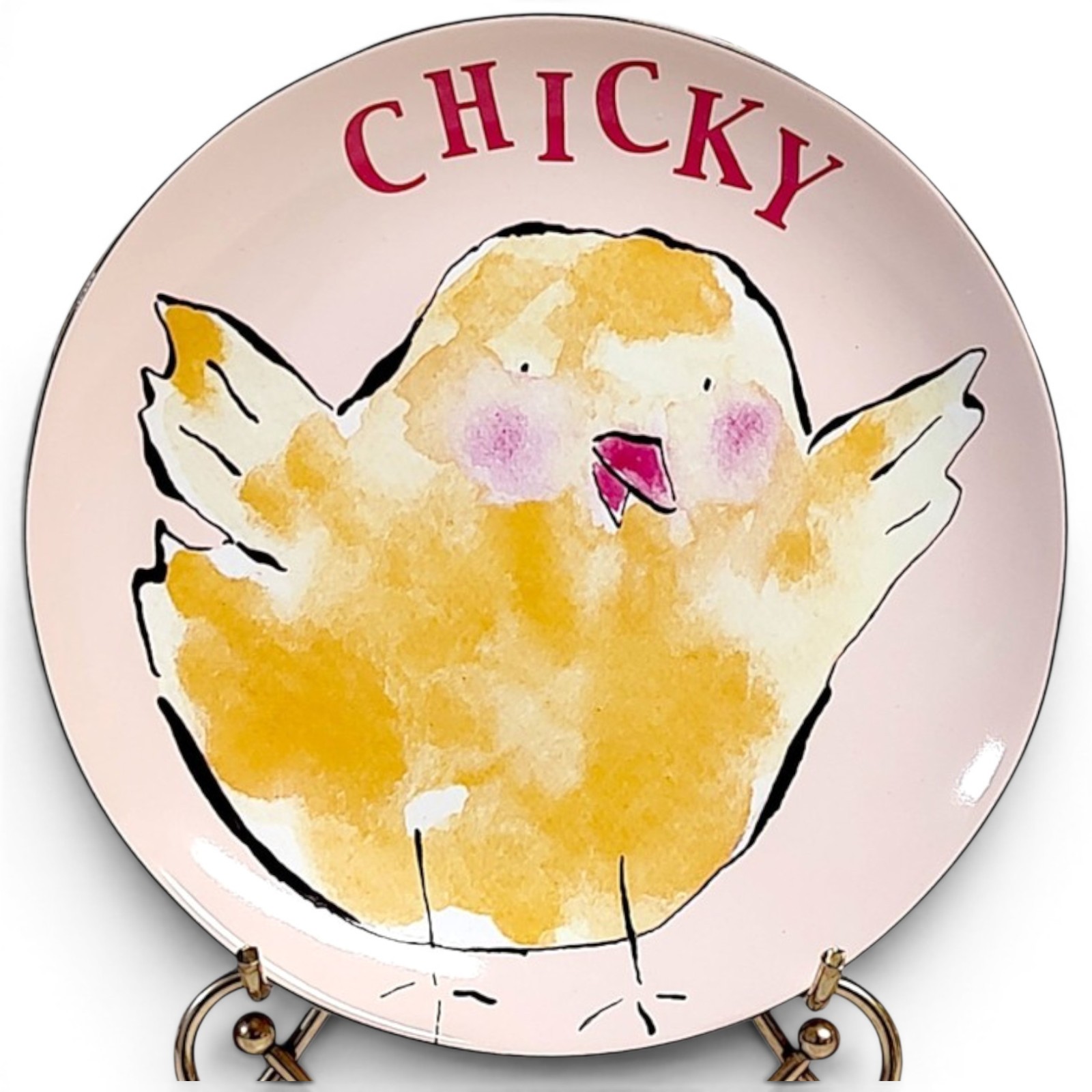 Easter Chicky By Rosanna Pink & Yellow 8″ Plate