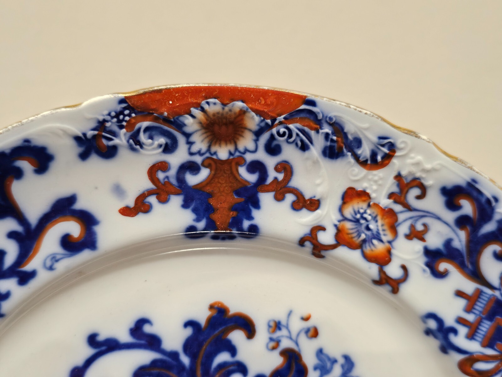 Royal Doulton Nankin A9242 Polychrome Flow Blue 10 1/4″ Dinner Plate – EXC.