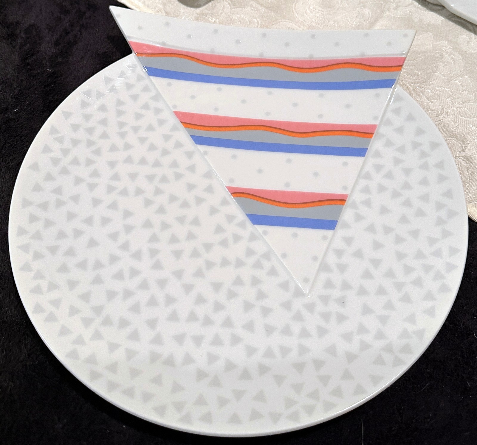 Vintage Mikasa Color Vibrations Plates Helena Uglow Memphis Style Pink Blue Set
